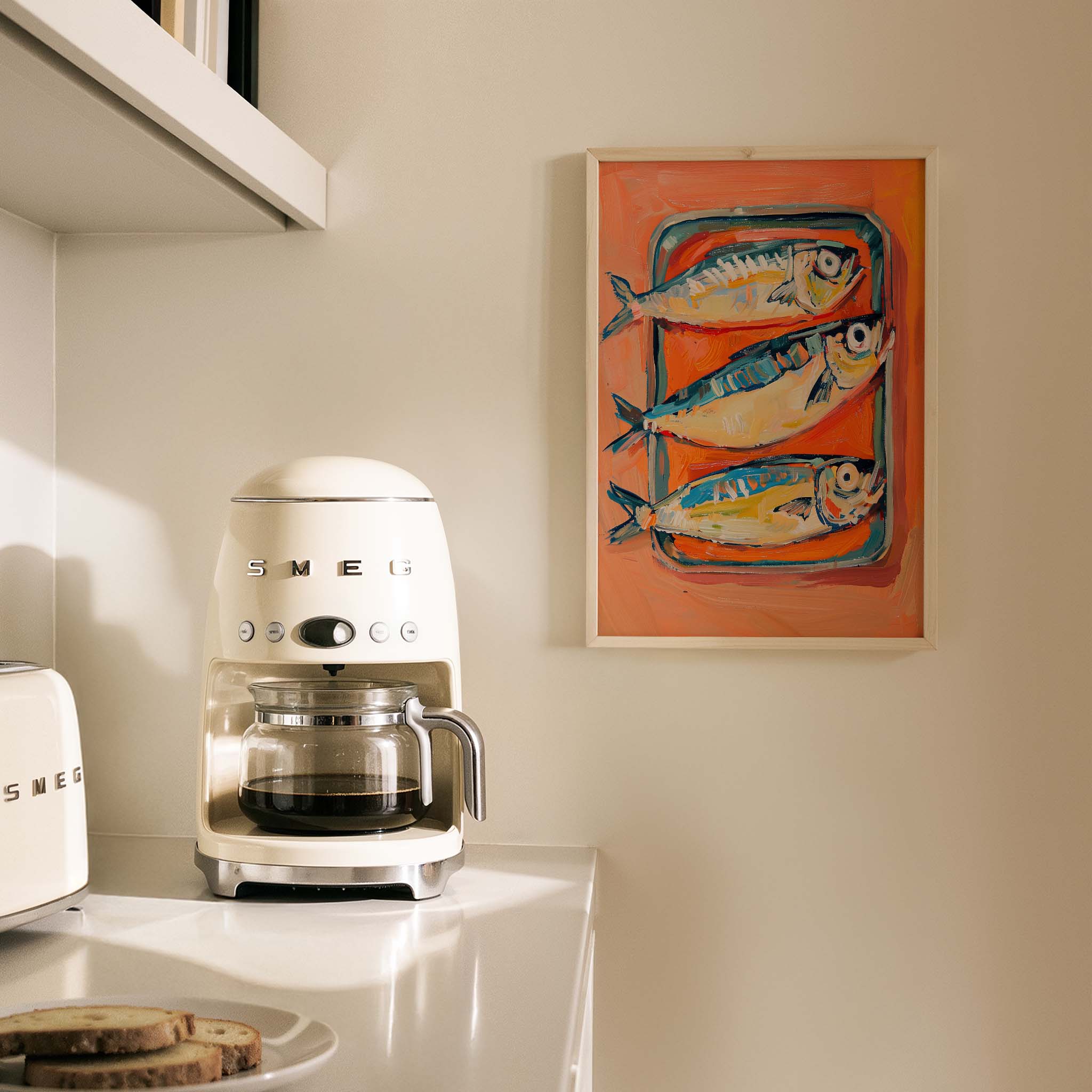 Sardalyalar Coastal Stili Mutfak Duvar Tablosu III