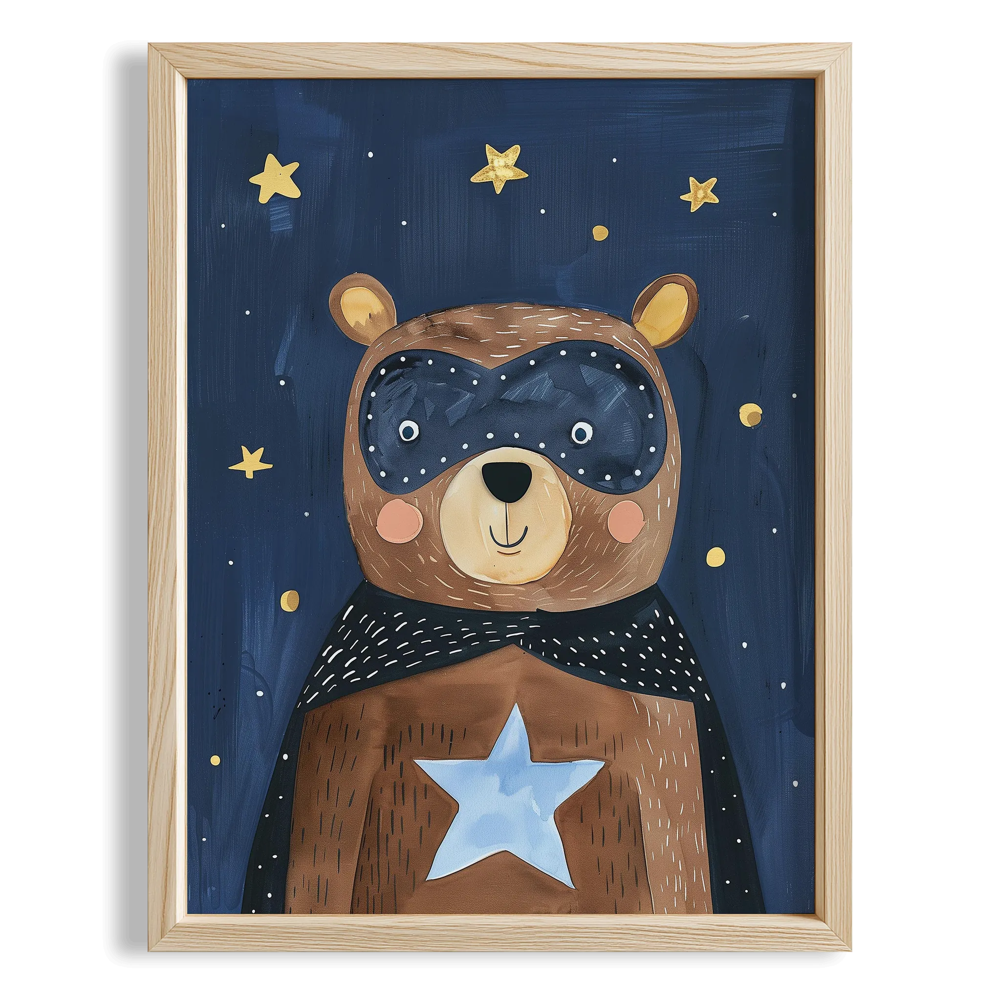 Ayıcık Kahraman Superman Uzay Temalı Erkek Çocuk Odası Ahşap Tablo I