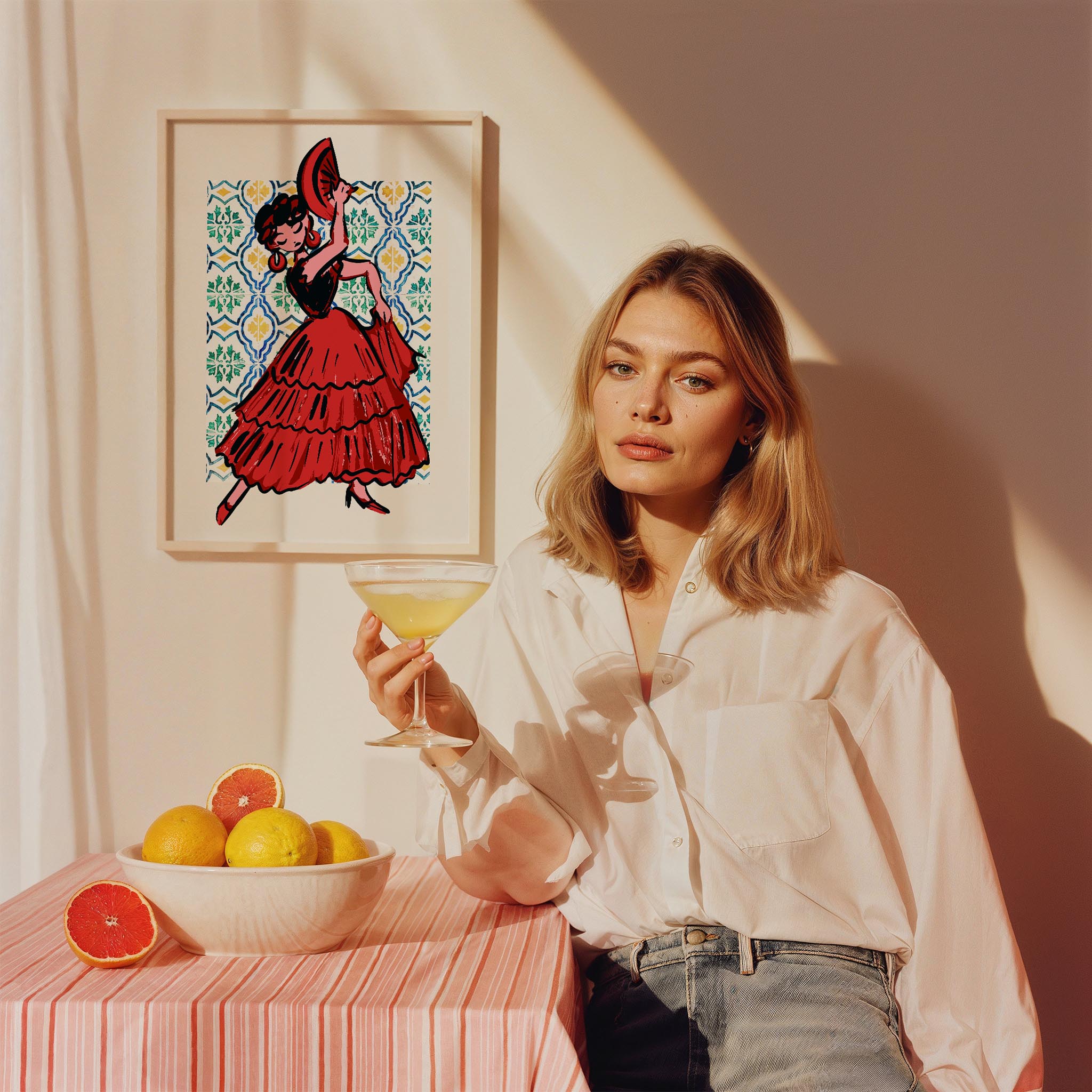 Flamenco Seramik Desen I Akdeniz İspanya Koleksiyonu Mutfak Duvar Tablosu