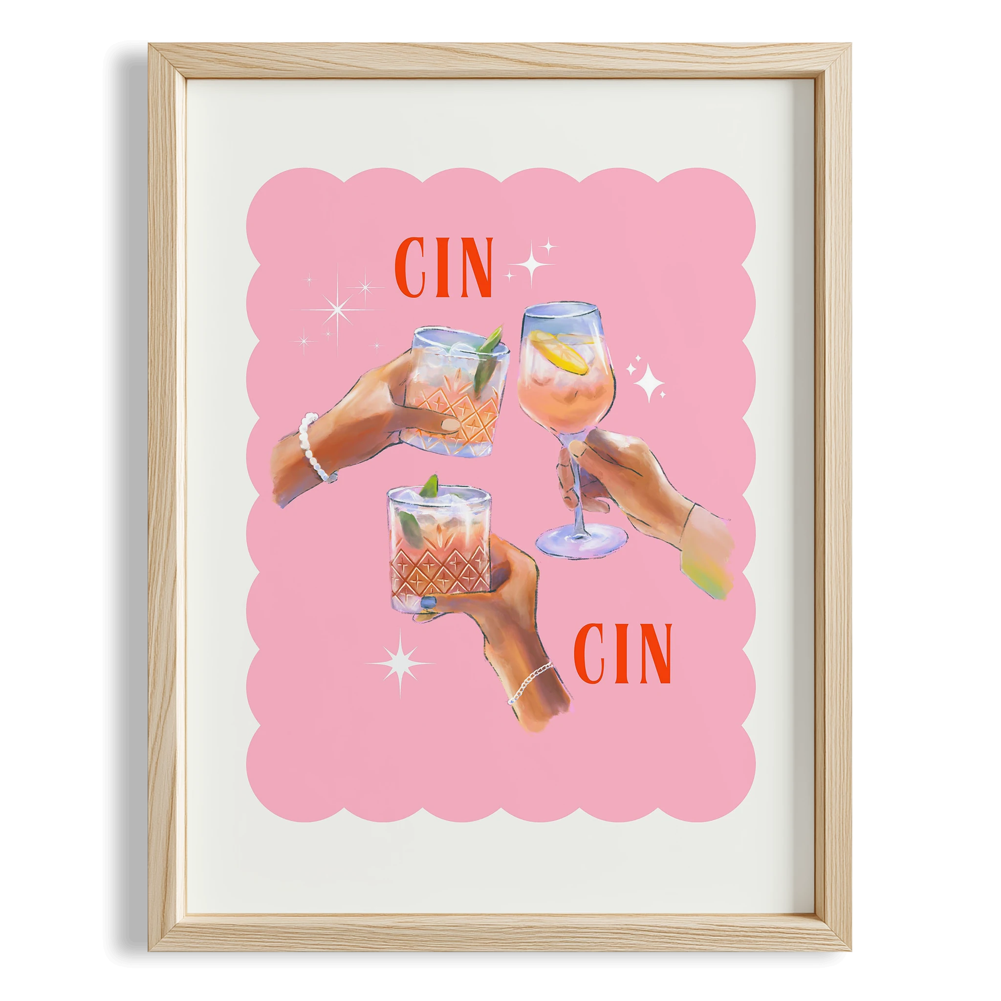 Cin Cin Şerefe Kokteyller Mutfak Duvar Tablosu