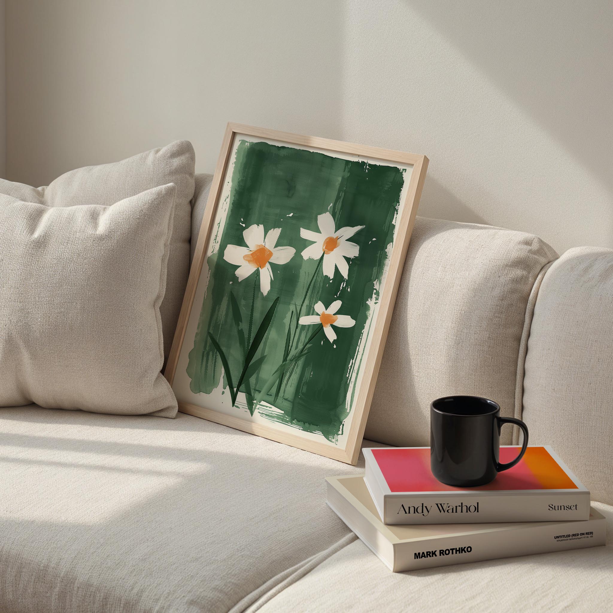 Soyut Çiçekler III - Zümrüt İçinde Nergisler