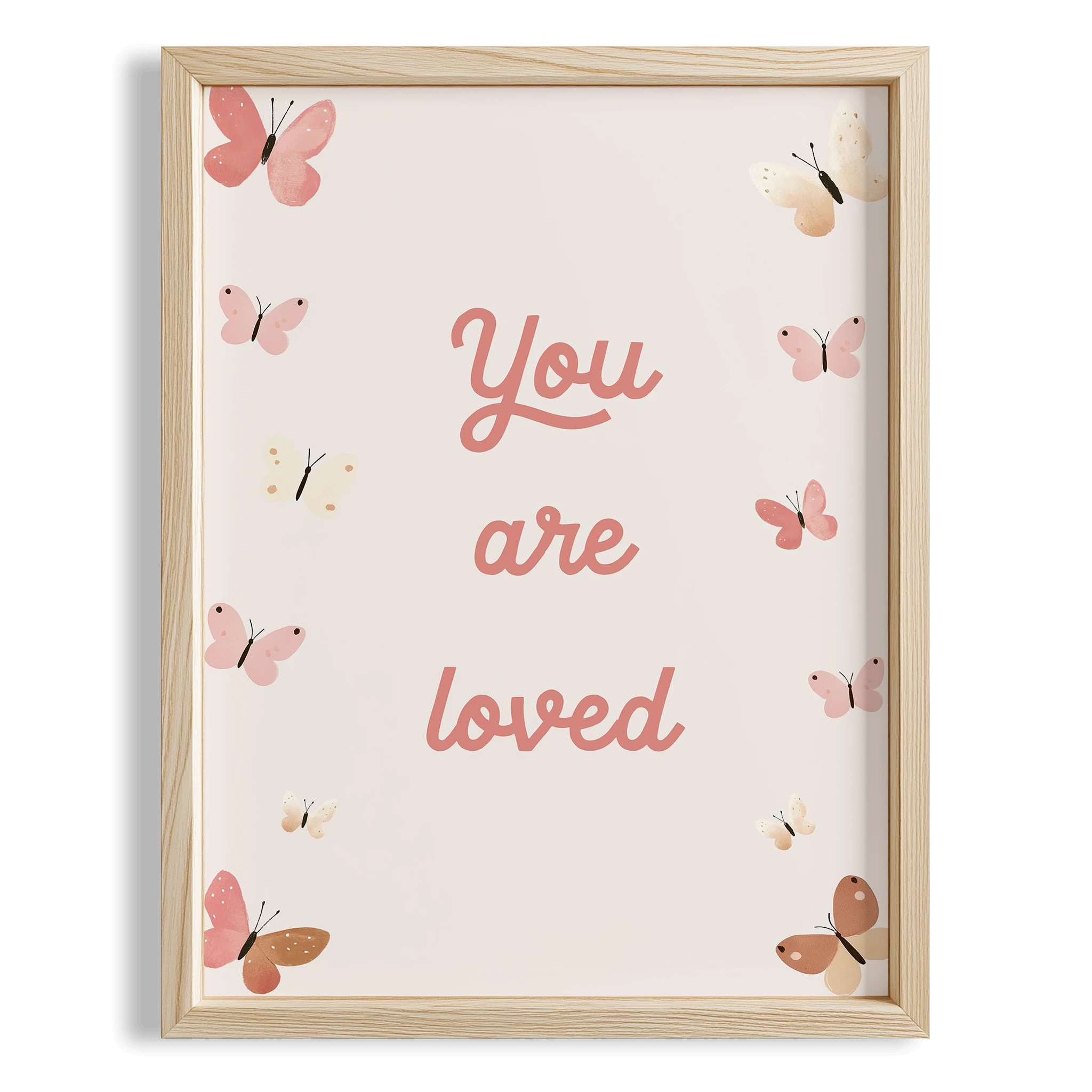 Seviliyorsun Tipografi Kız Çocuk Odası Ahşap Tablo