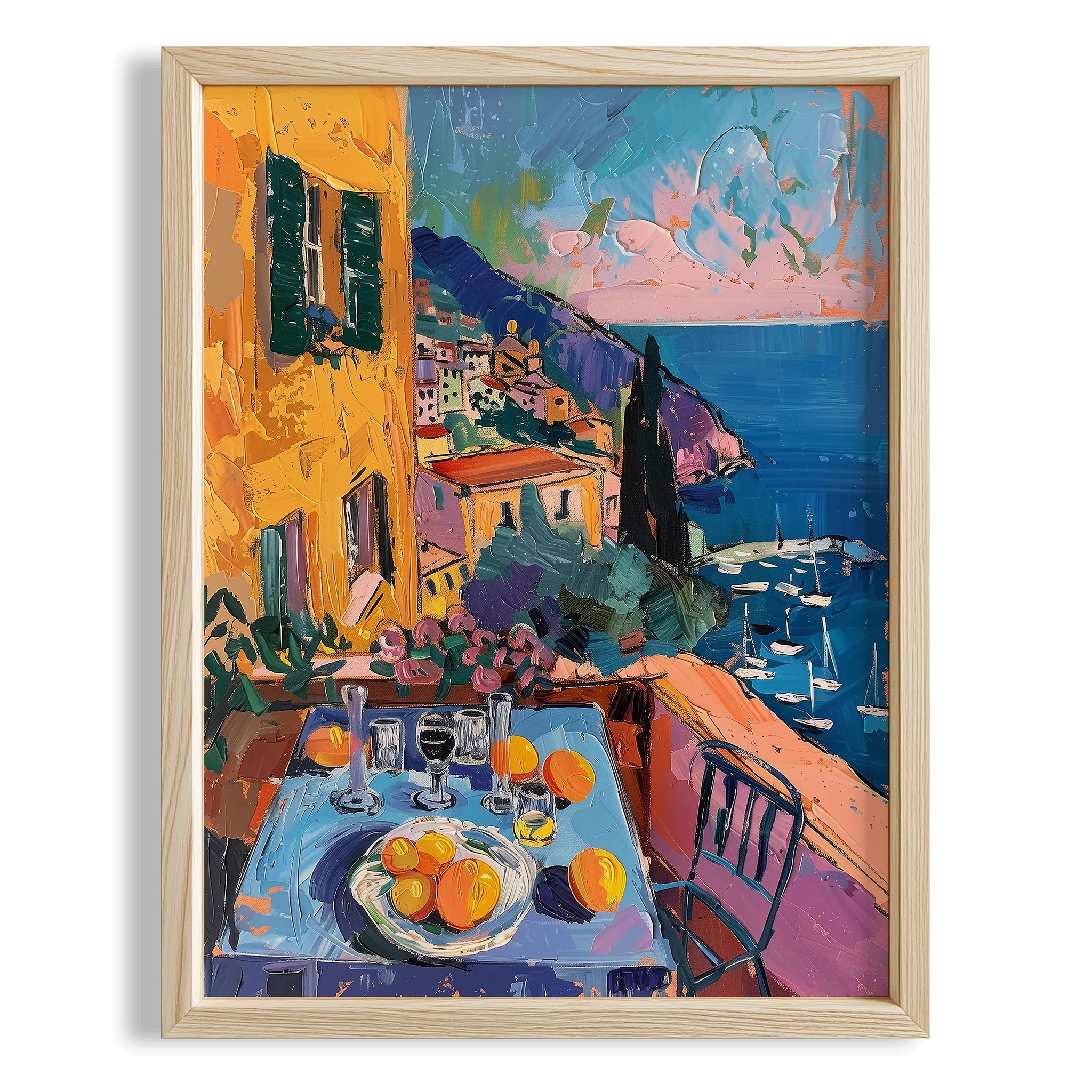 Amalfi Teras Sofrası Akdeniz İtalya Koleksiyonu Mutfak Duvar Tablosu