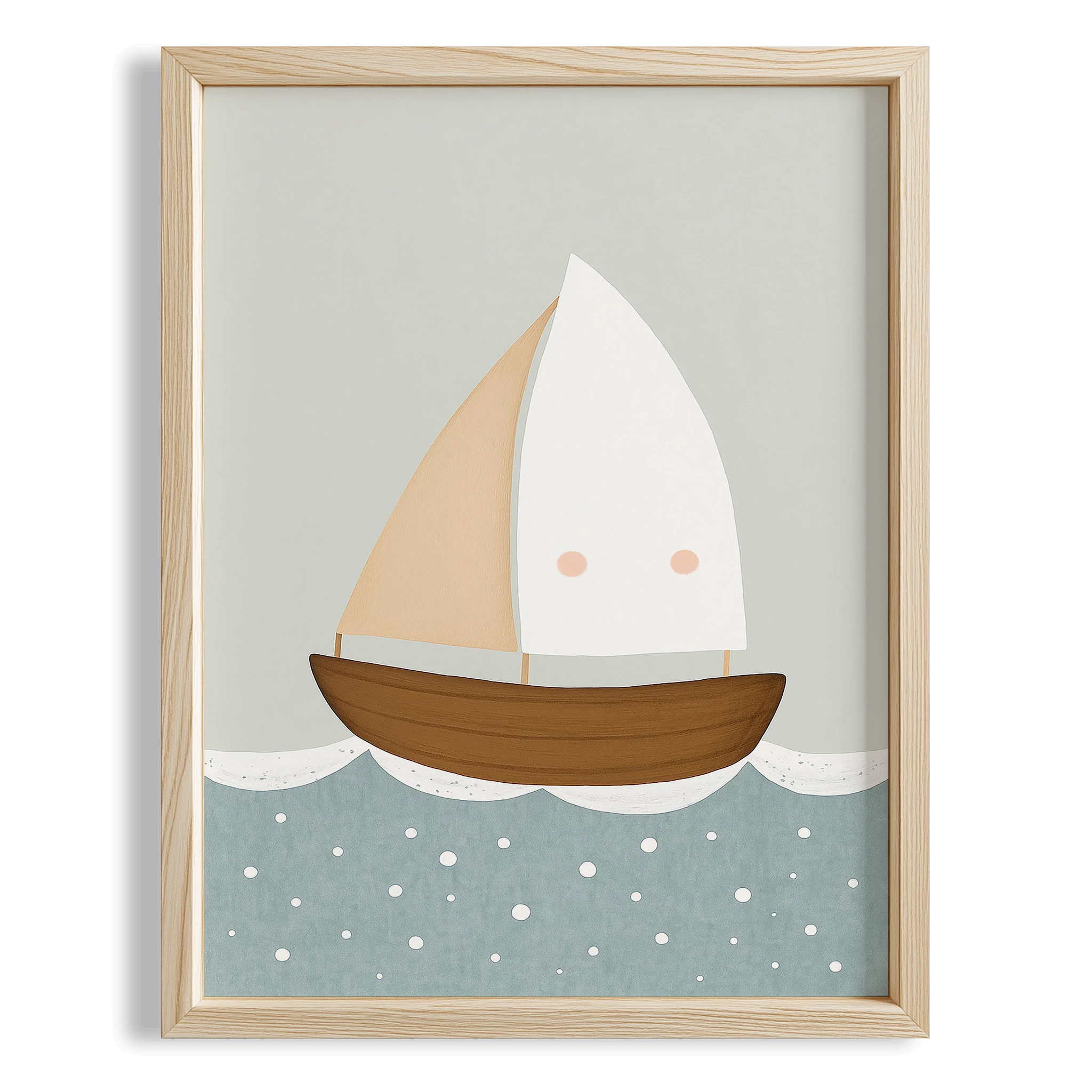 Yelkenli Gemi Deniz Temalı Erkek Çocuk Odası Ahşap Tablo