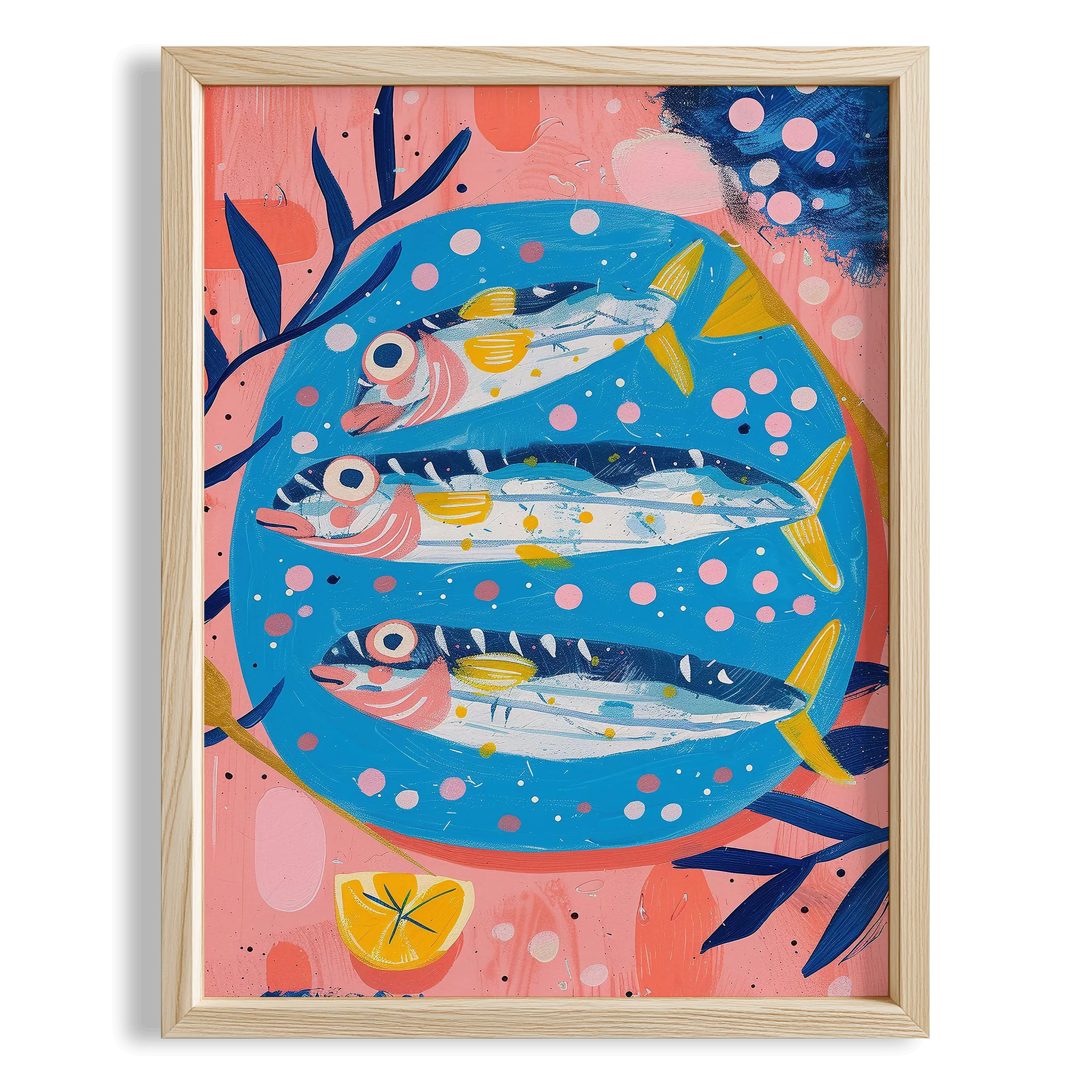 Sardalyalar Coastal Stili Mutfak Duvar Tablosu