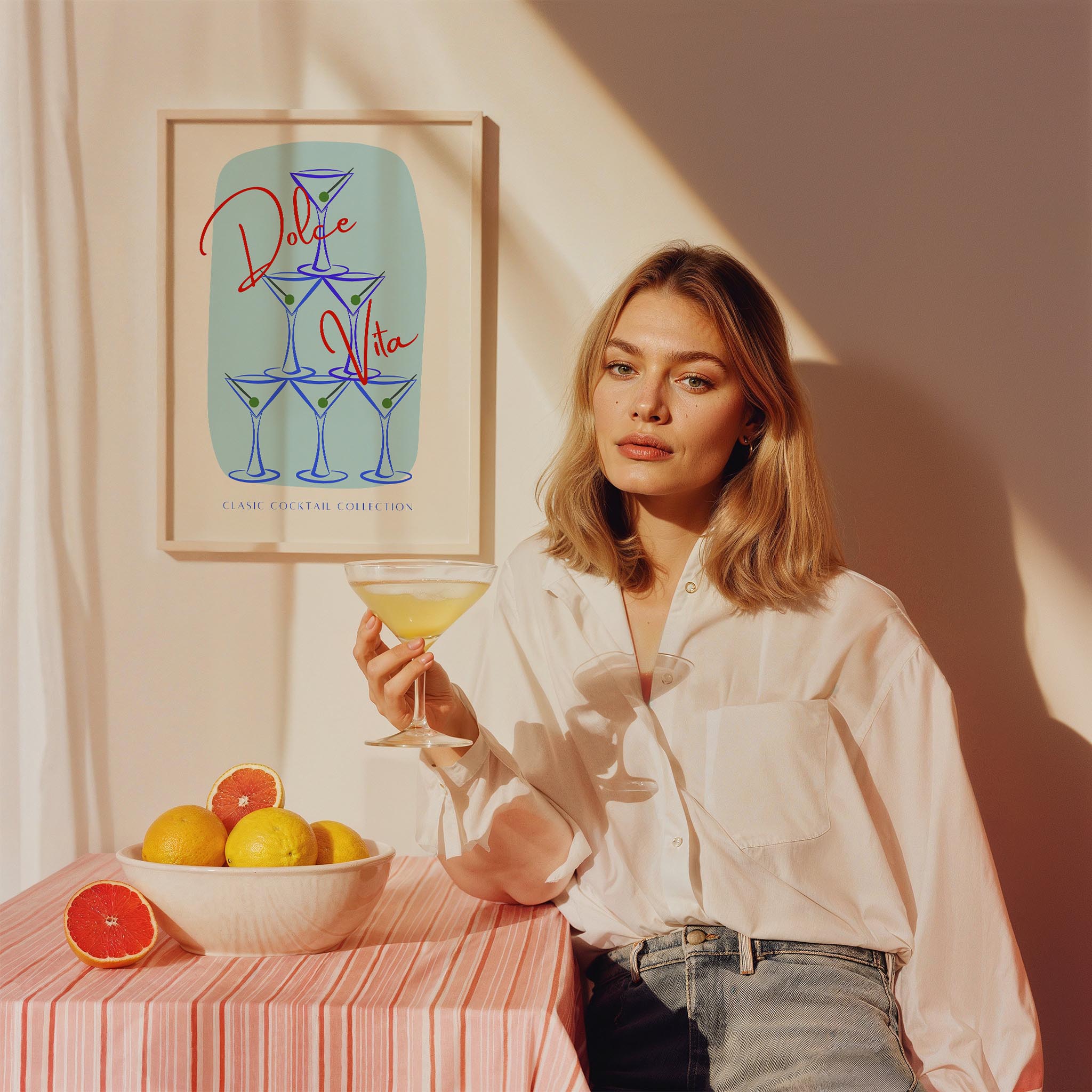 La Dolce Vita Kokteyller Mutfak Duvar Tablosu