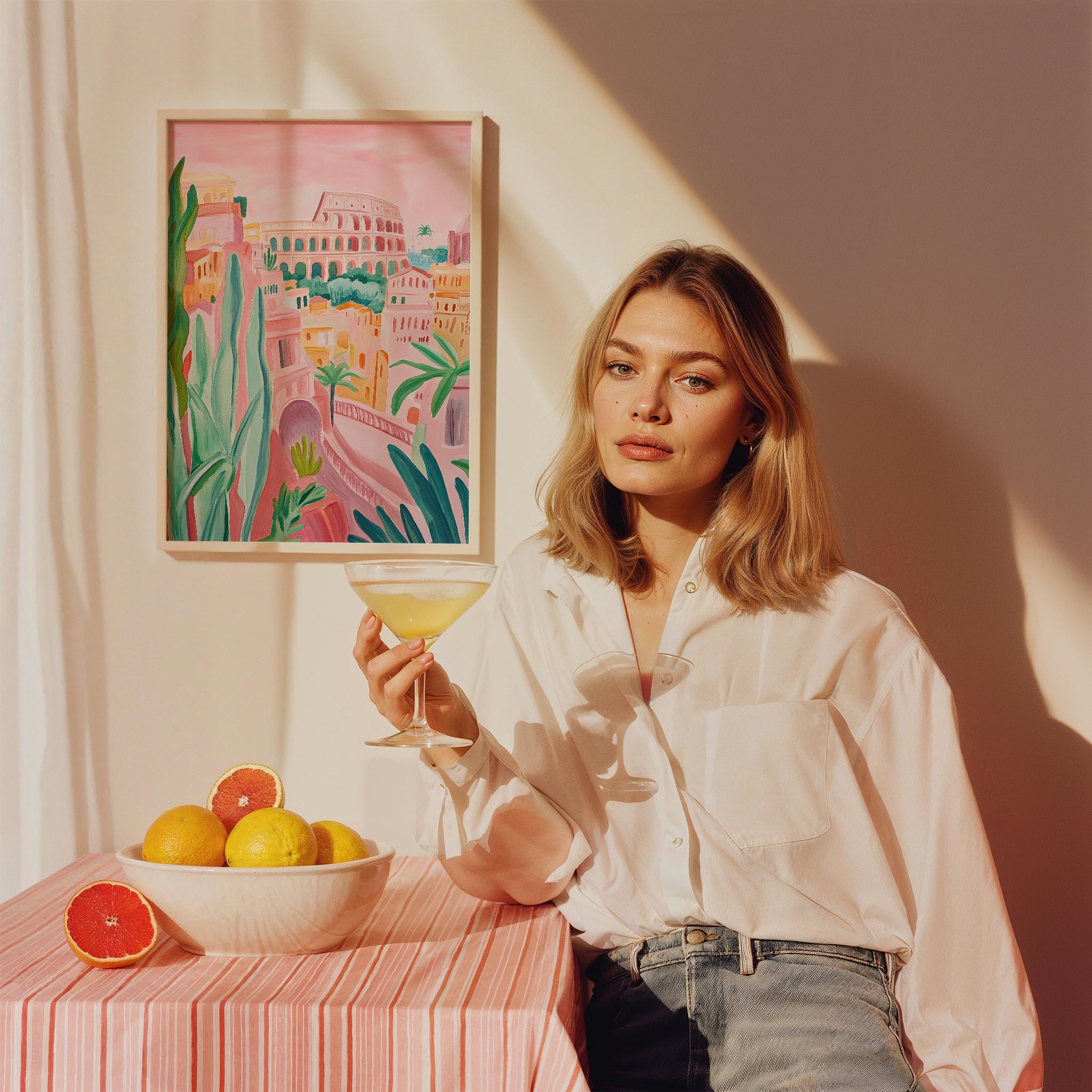 Roma Pastel Panorama Maximalist - Duvar Tablosu