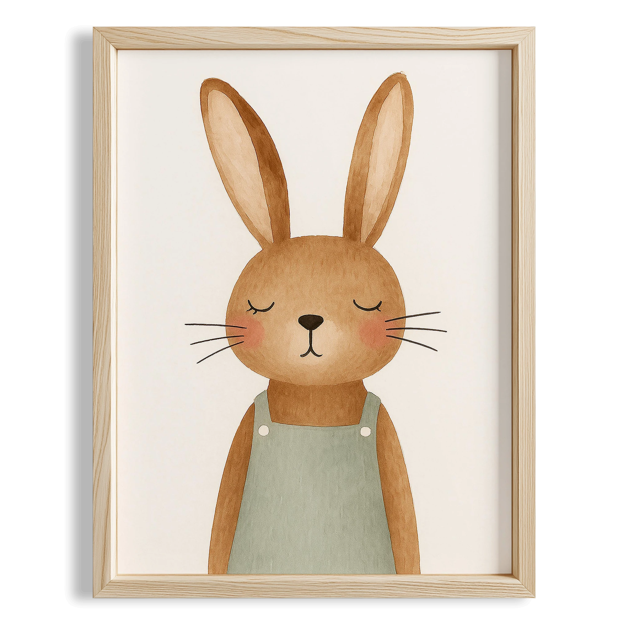 Sevimli Tavşan Hayvan Temalı Çocuk Odası Ahşap Tablo II