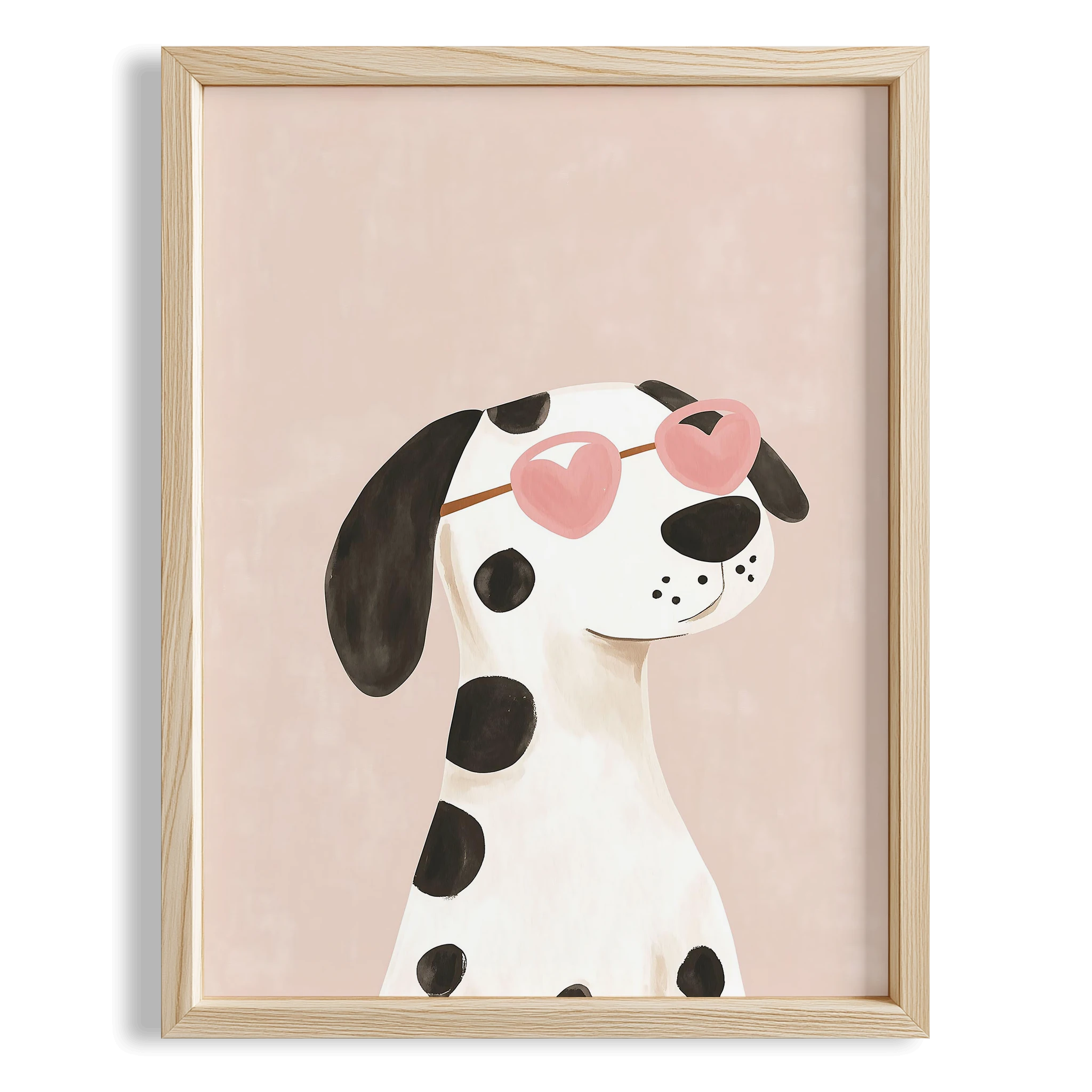 Kalpli Gözlüklü Köpek Bohem Kız Çocuk Odası Ahşap Tablo