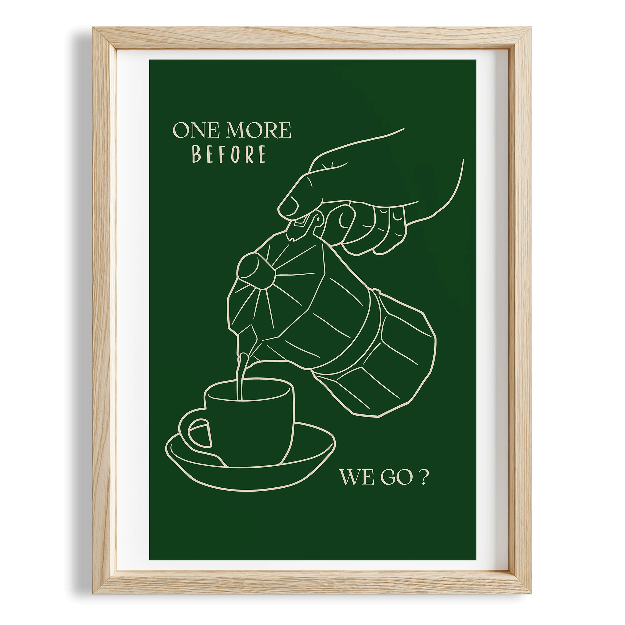 Gitmeden Önce Bir Kahve Daha? Tipografi Mutfak Duvar Tablosu