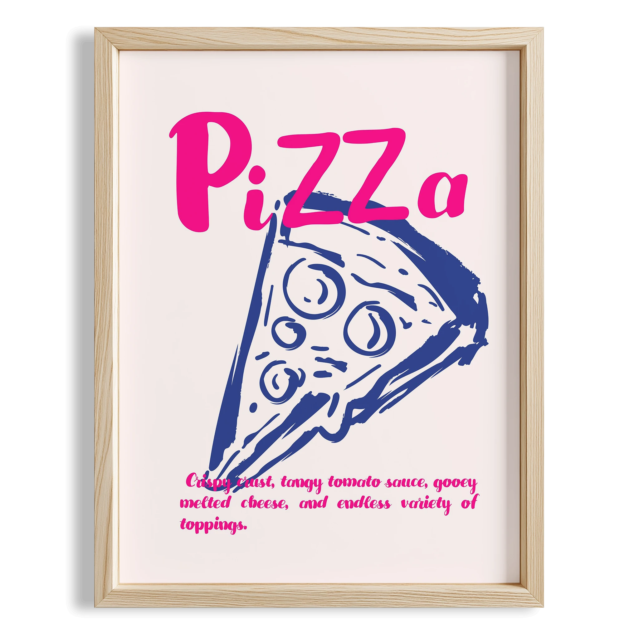 Pizza Çizim Akdeniz İtalya Koleksiyonu Mutfak Duvar Tablosu III