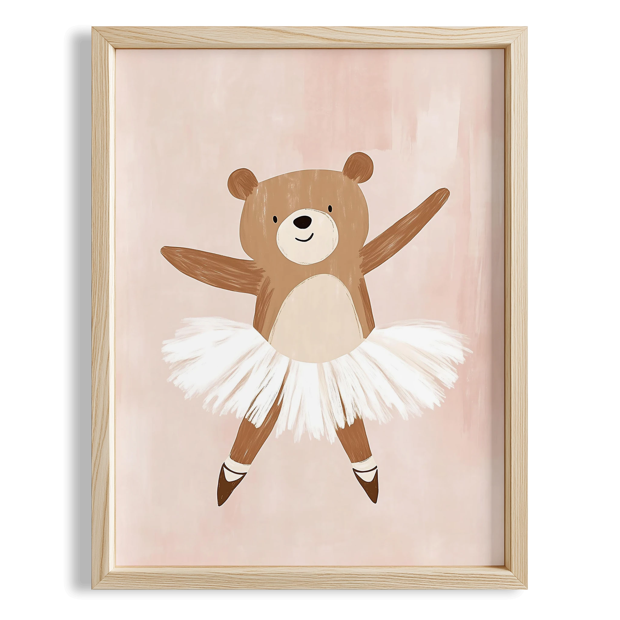 Tütülü Balerin Ayıcık Bohem Kız Çocuk Odası Ahşap Tablo