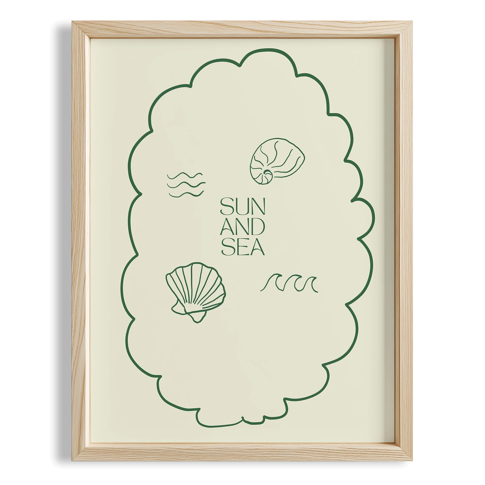 Costiera Güneş ve Deniz İtalyanca Tipografi Mutfak Duvar Tablosu