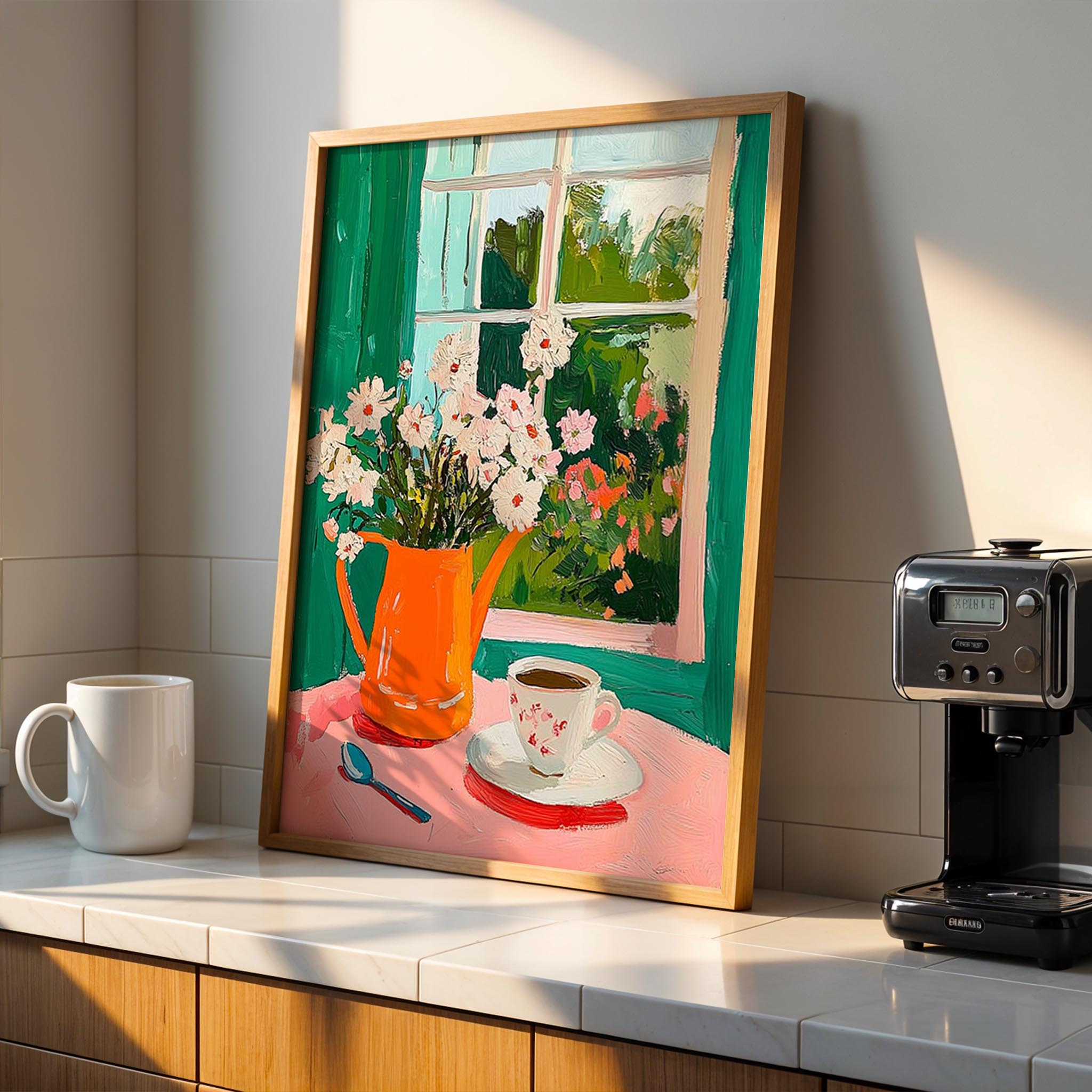 Penceredeki Çiçekler - Sabah Kahvesi