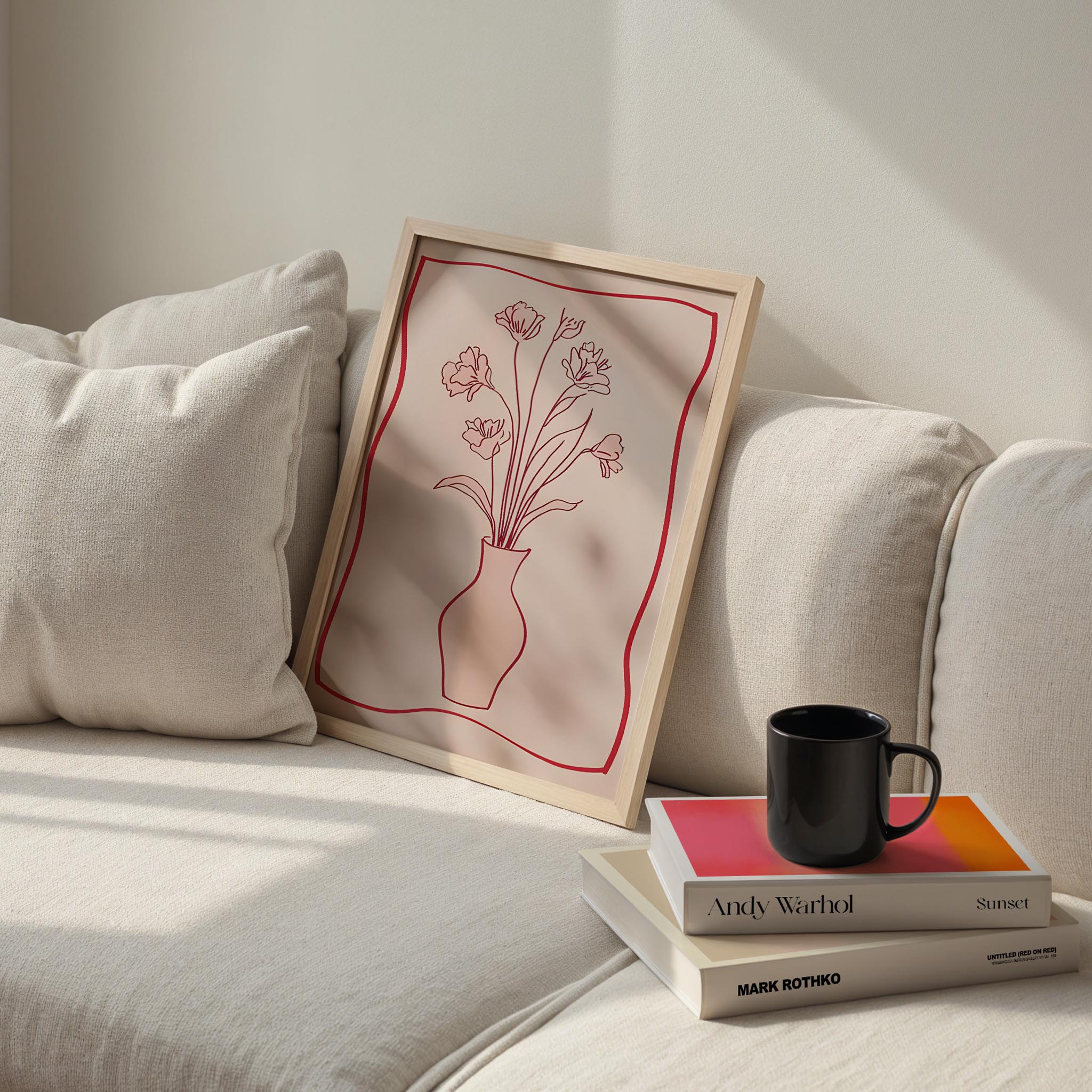 Çizgisel Vazo I - Çiçek Çerçeve