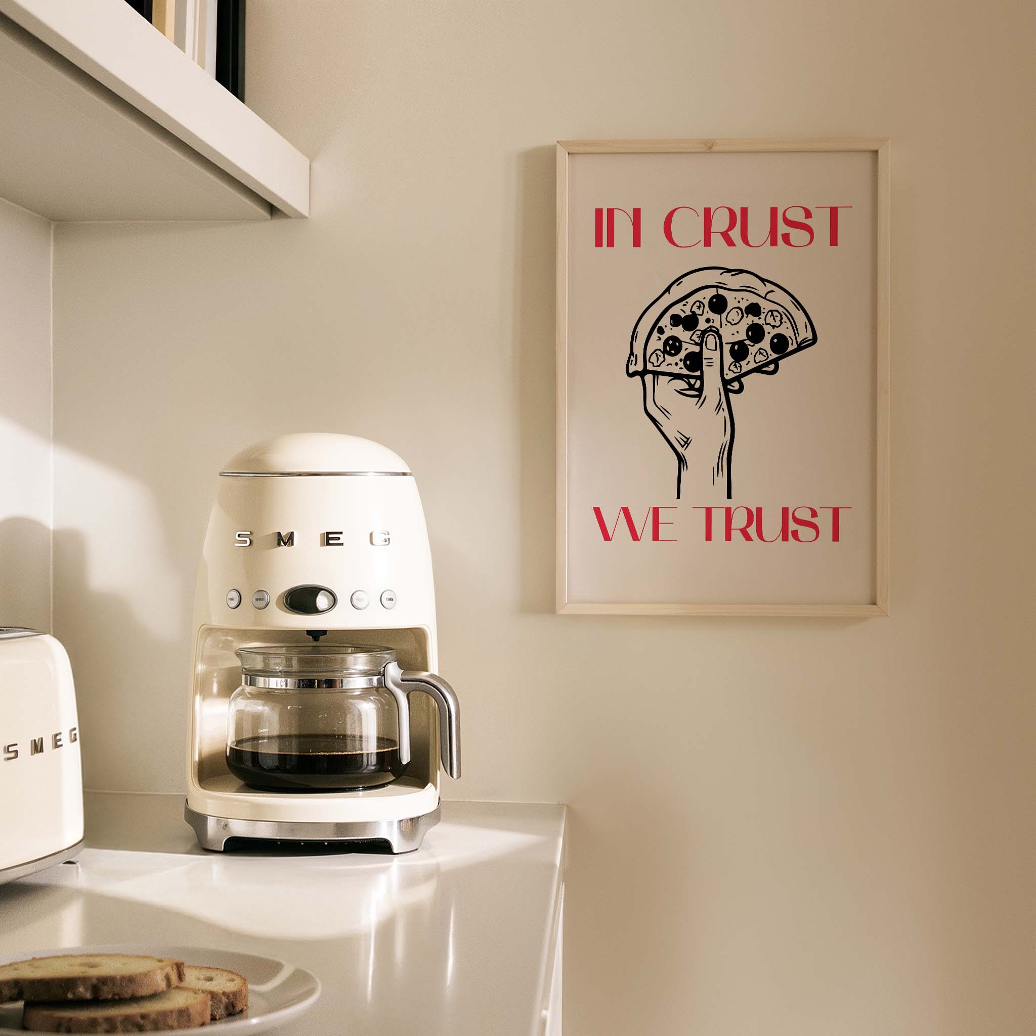 Pizza Dilimi Tipografi Mutfak Duvar Tablosu