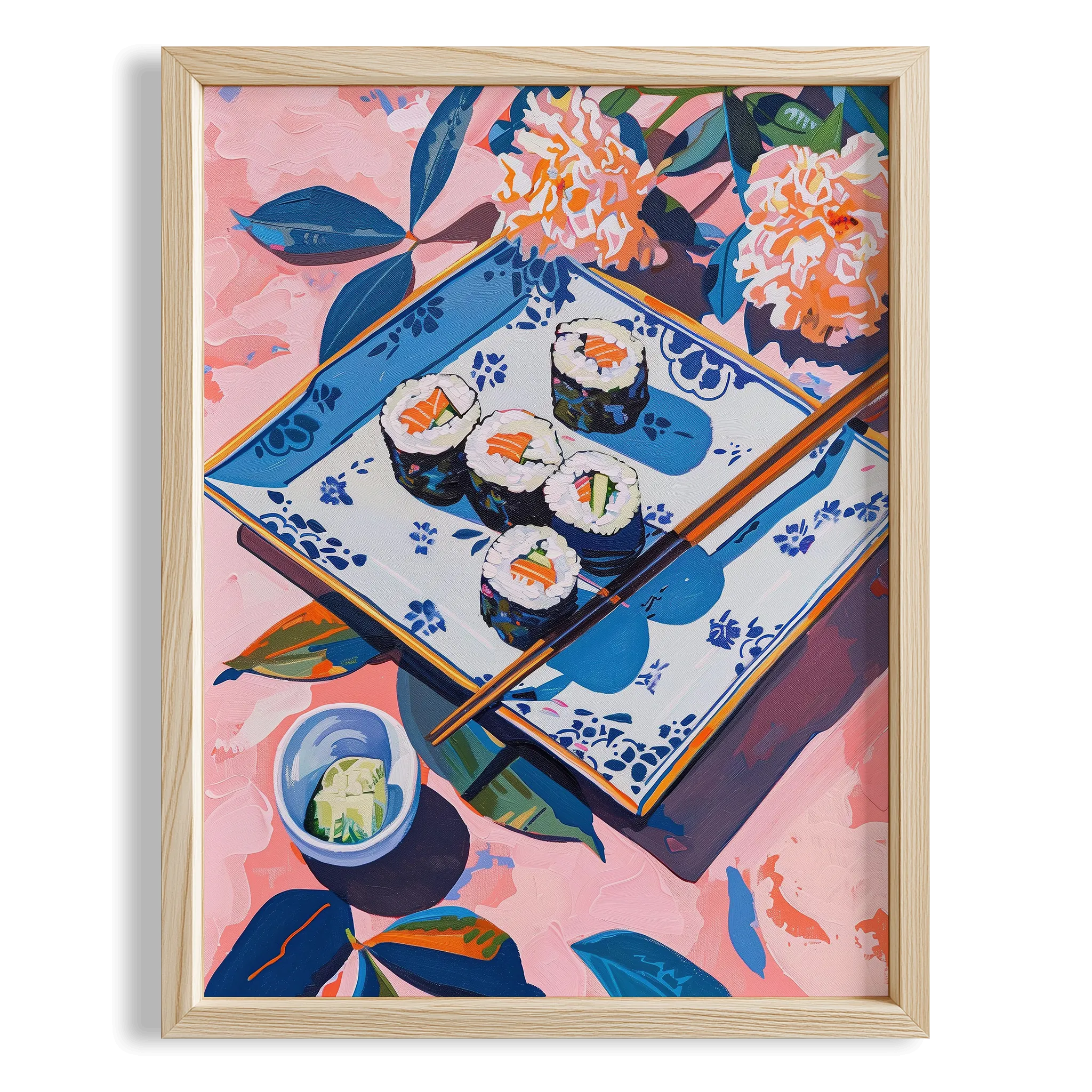 Sushi Tabağı Japon Sofrası Mutfak Duvar Tablosu