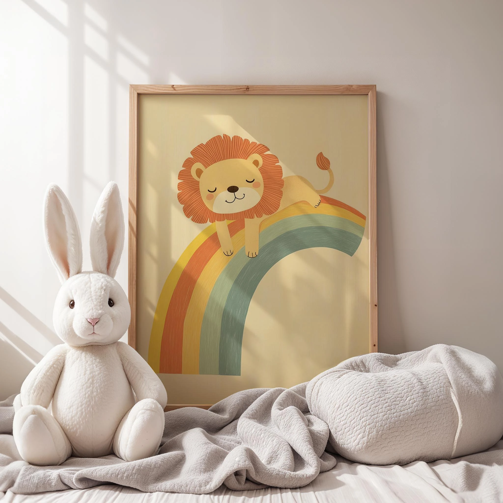 Gökkuşağı Üstünde Uyuyan Aslan