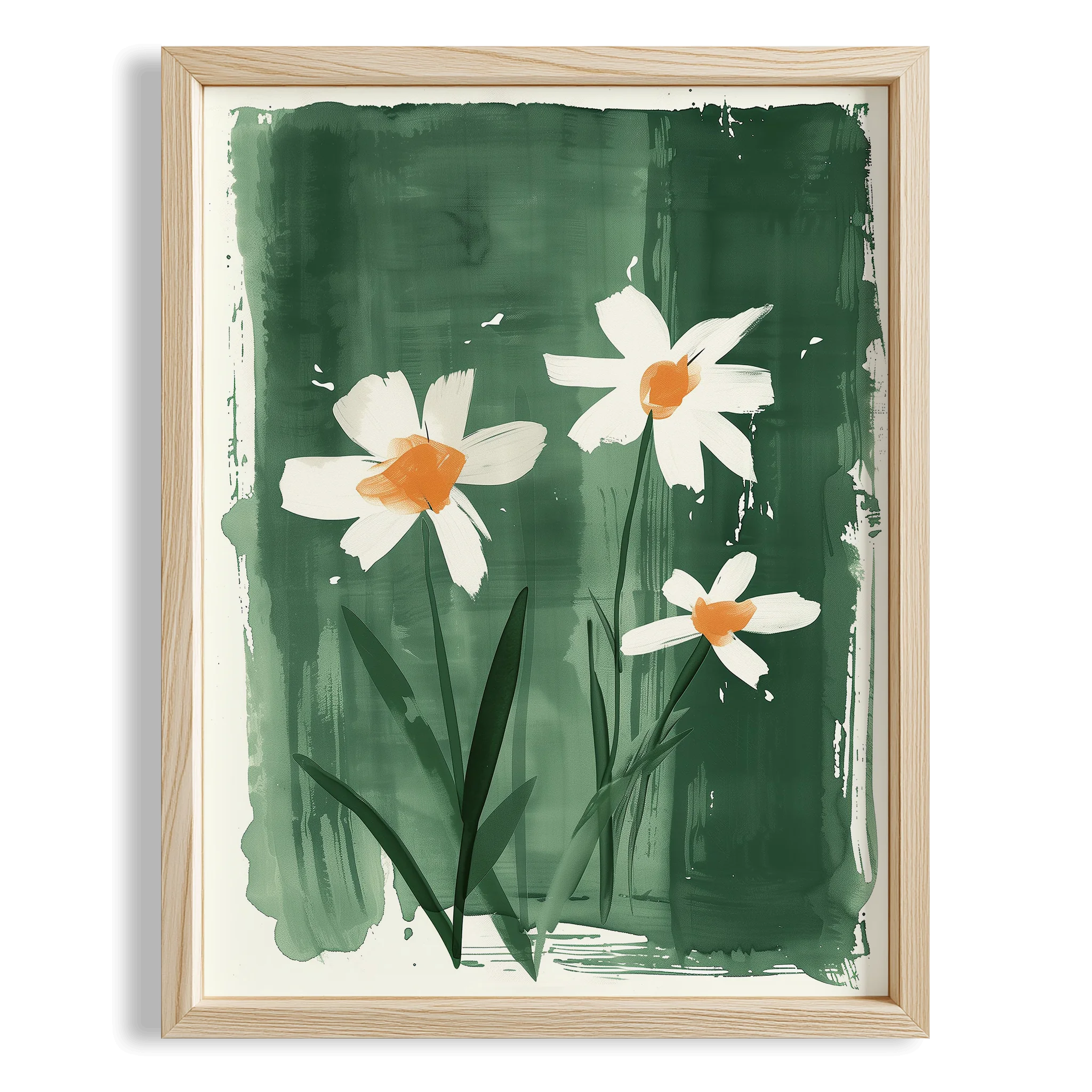 Soyut Çiçekler III - Zümrüt İçinde Nergisler