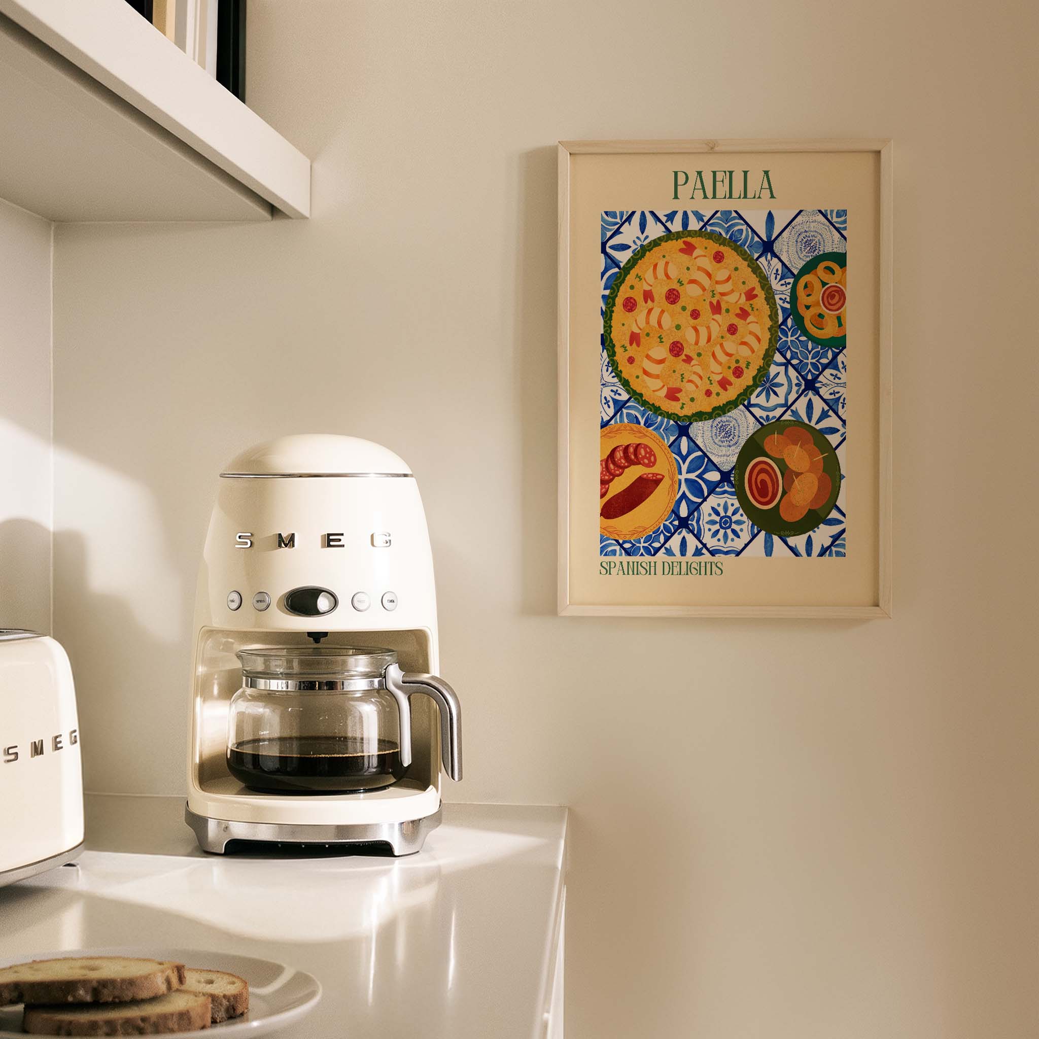 Paella Seramik Desen I Akdeniz İspanya Koleksiyonu Mutfak Duvar Tablosu