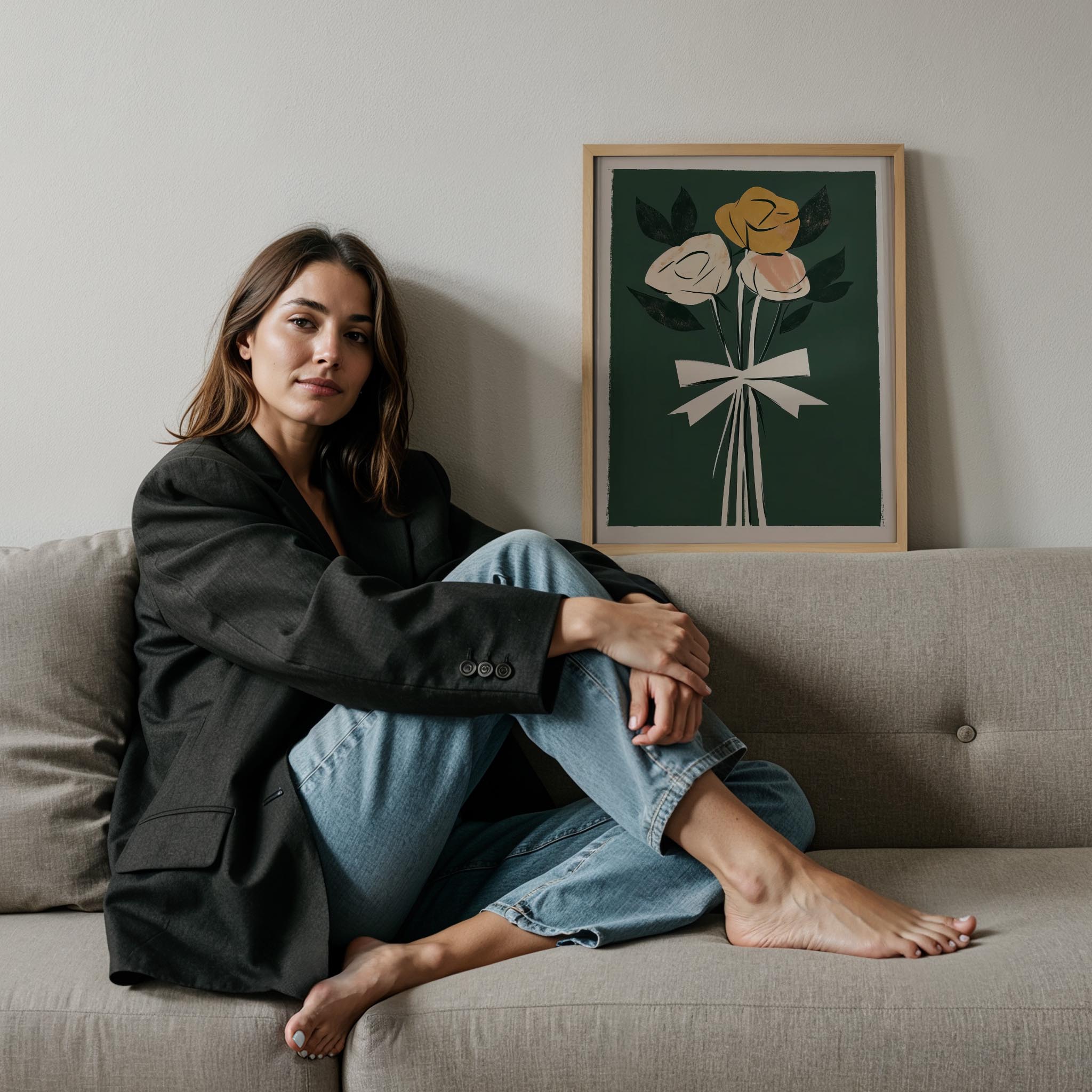 Çiçek Buketleri V - Kurdeleli Güller