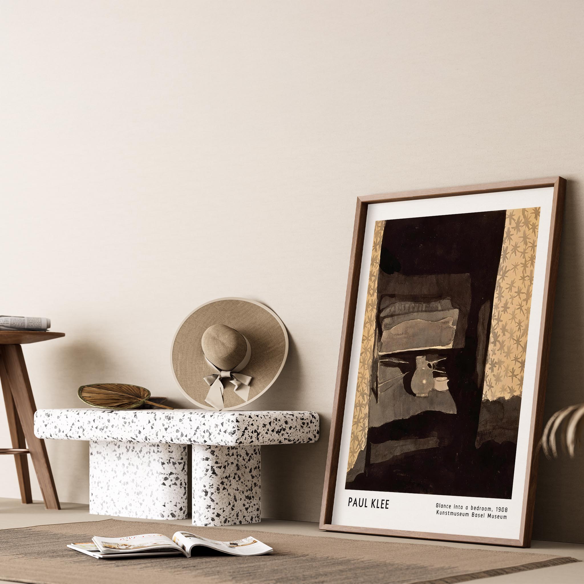 Paul Klee Bir Yatak Odasına Bakış 1908 Suluboya I Duvar Tablosu