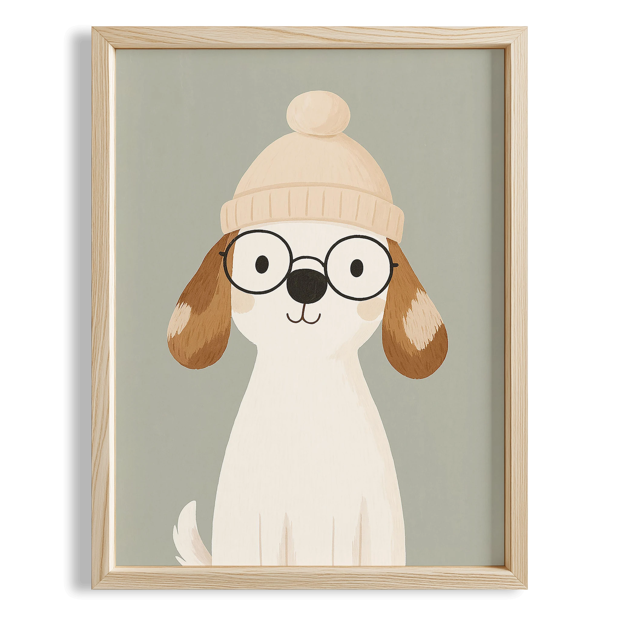 Sevimli Bereli Köpek Hayvan Temalı Çocuk Odası Ahşap Tablo