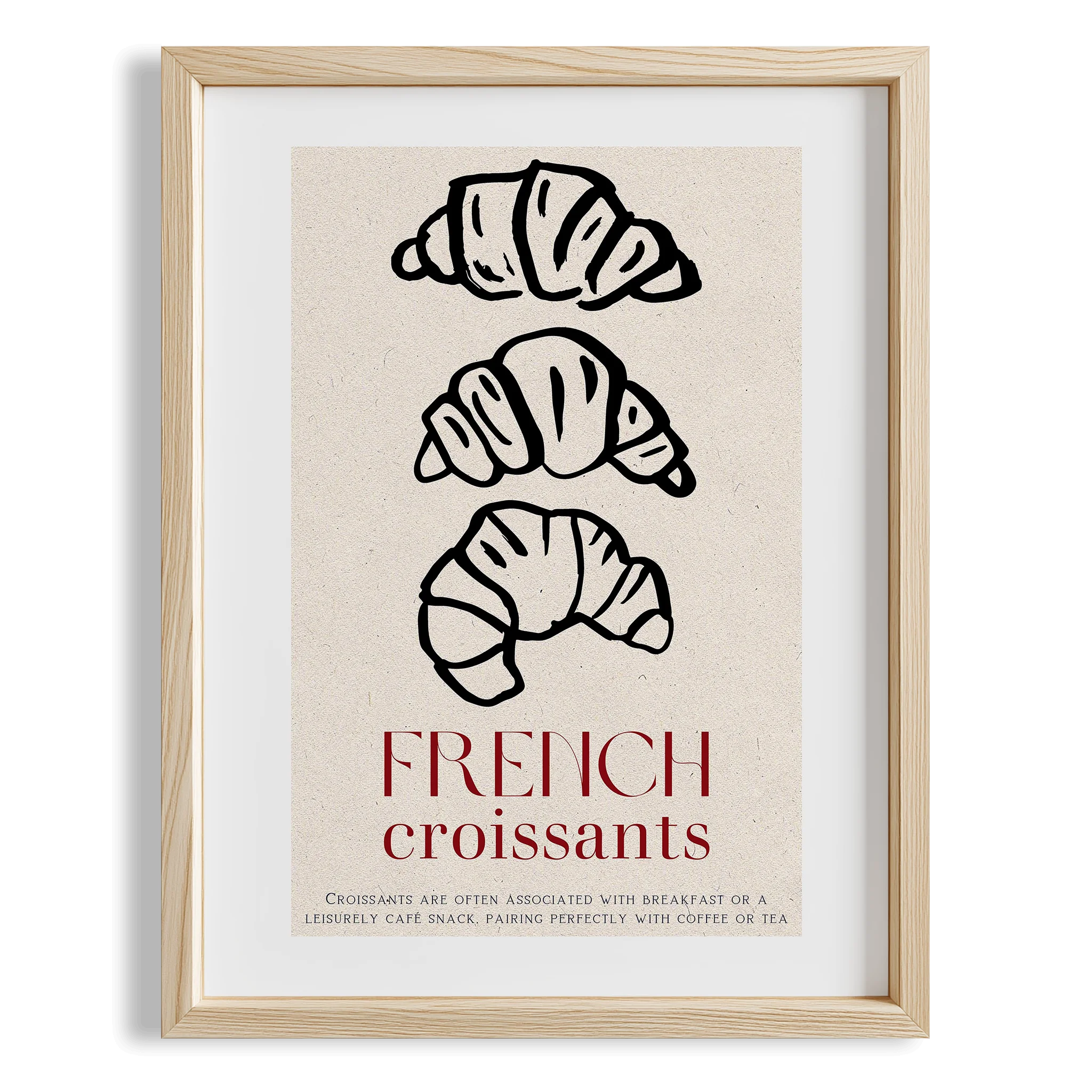 French Croissants Fransız Kahvaltı Kültürü Mutfak Duvar Tablosu