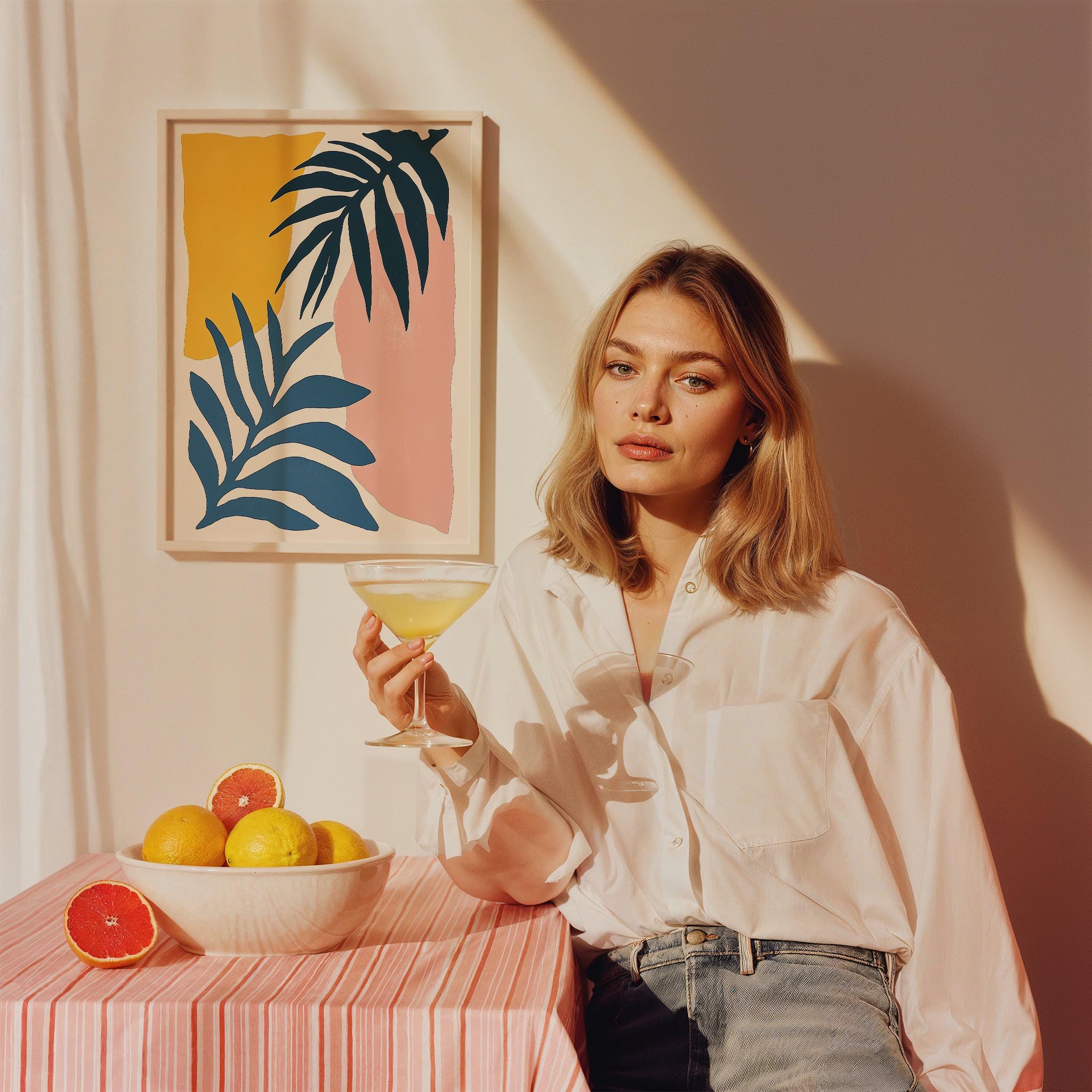 Palmiye Yaprakları Minimal Tropikal - Duvar Tablosu