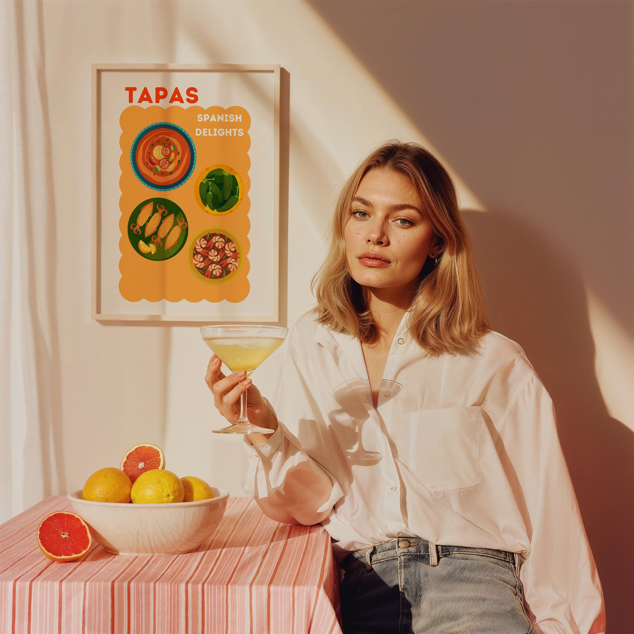 Tapas Akdeniz İspanya Koleksiyonu Mutfak Duvar Tablosu