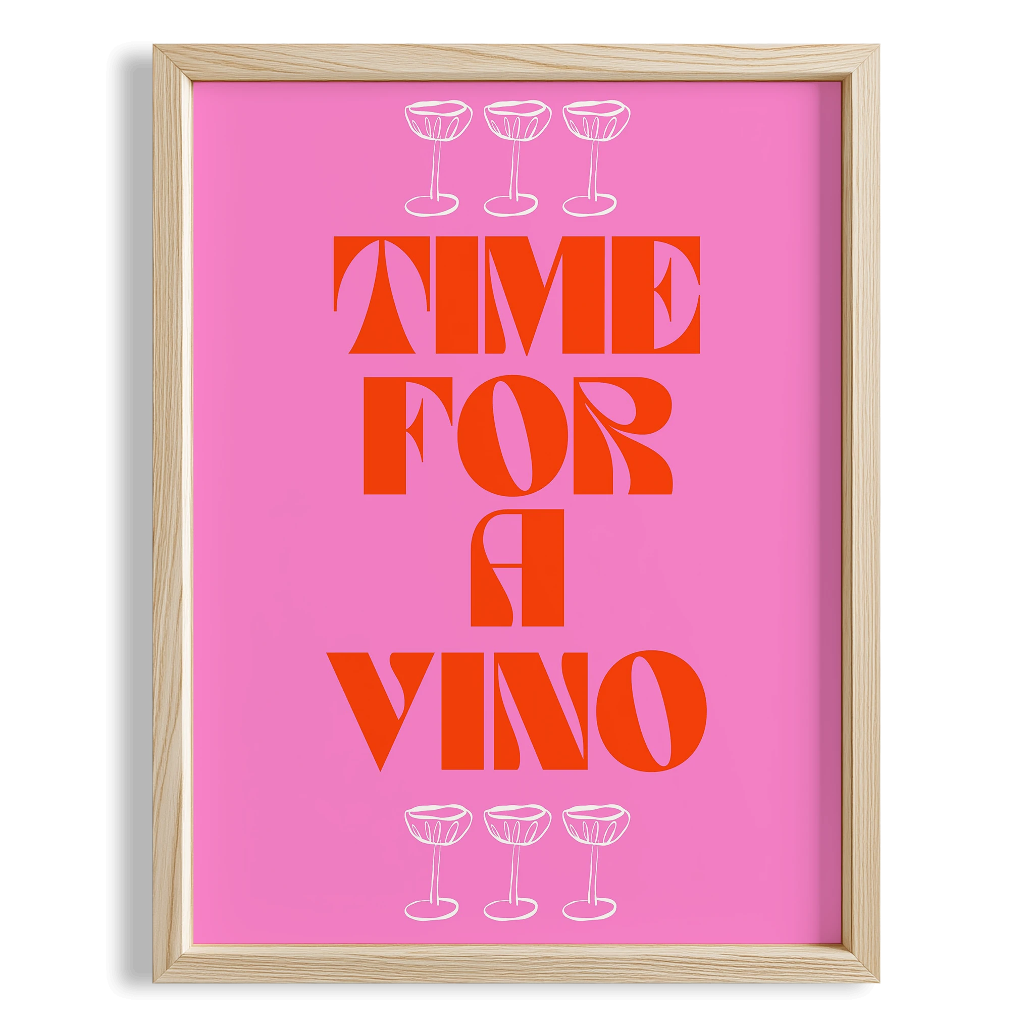 Time for Vino Şarap Zamanı Tipografi Mutfak Duvar Tablosu