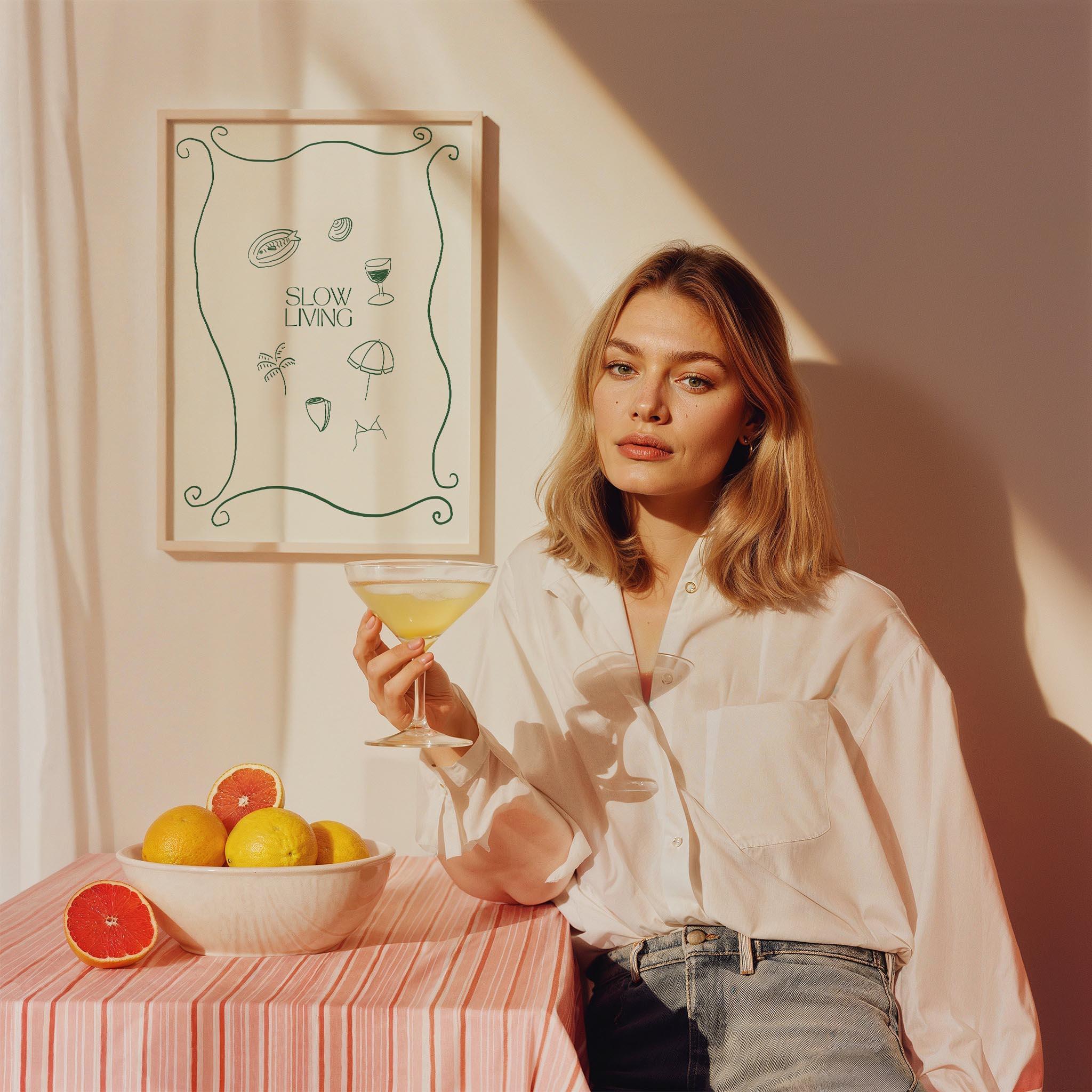 Costiera Slow Living İtalyanca Tipografi Mutfak Duvar Tablosu