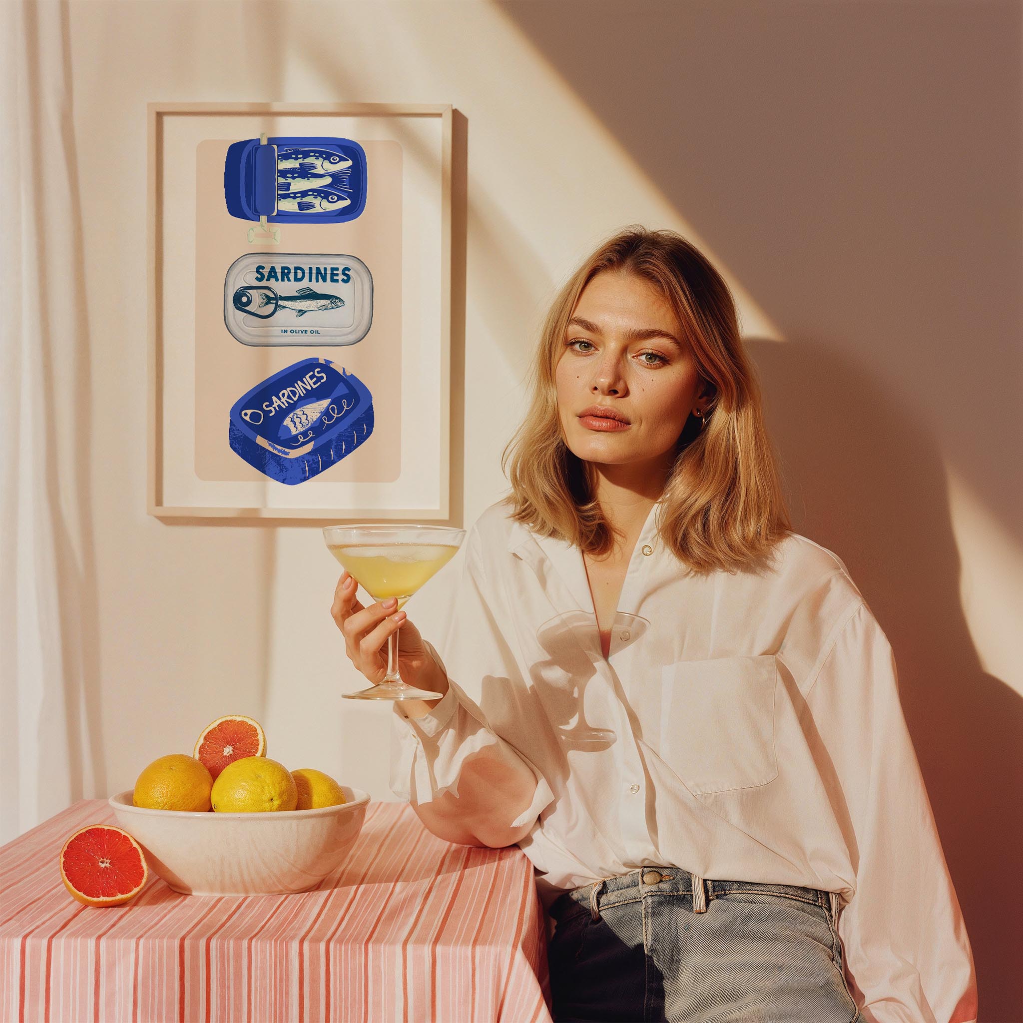 Sardalya Konservesi Akdeniz İspanya Koleksiyonu Mutfak Duvar Tablosu II