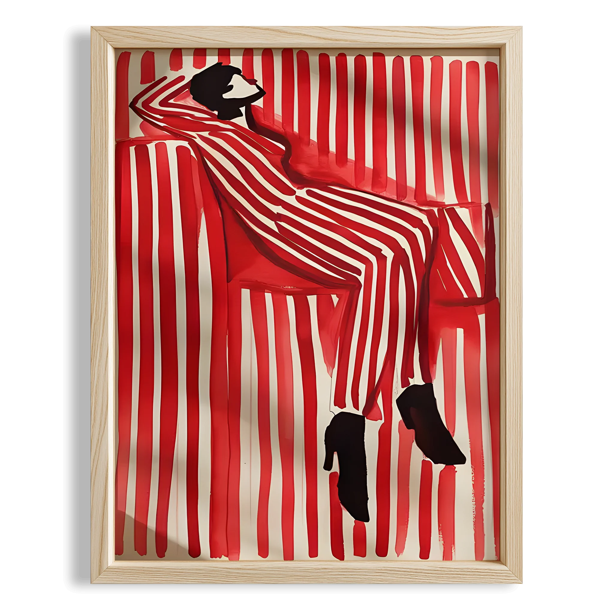 Soyut Figür XVIII - Kırmızı Çizgili Elbise