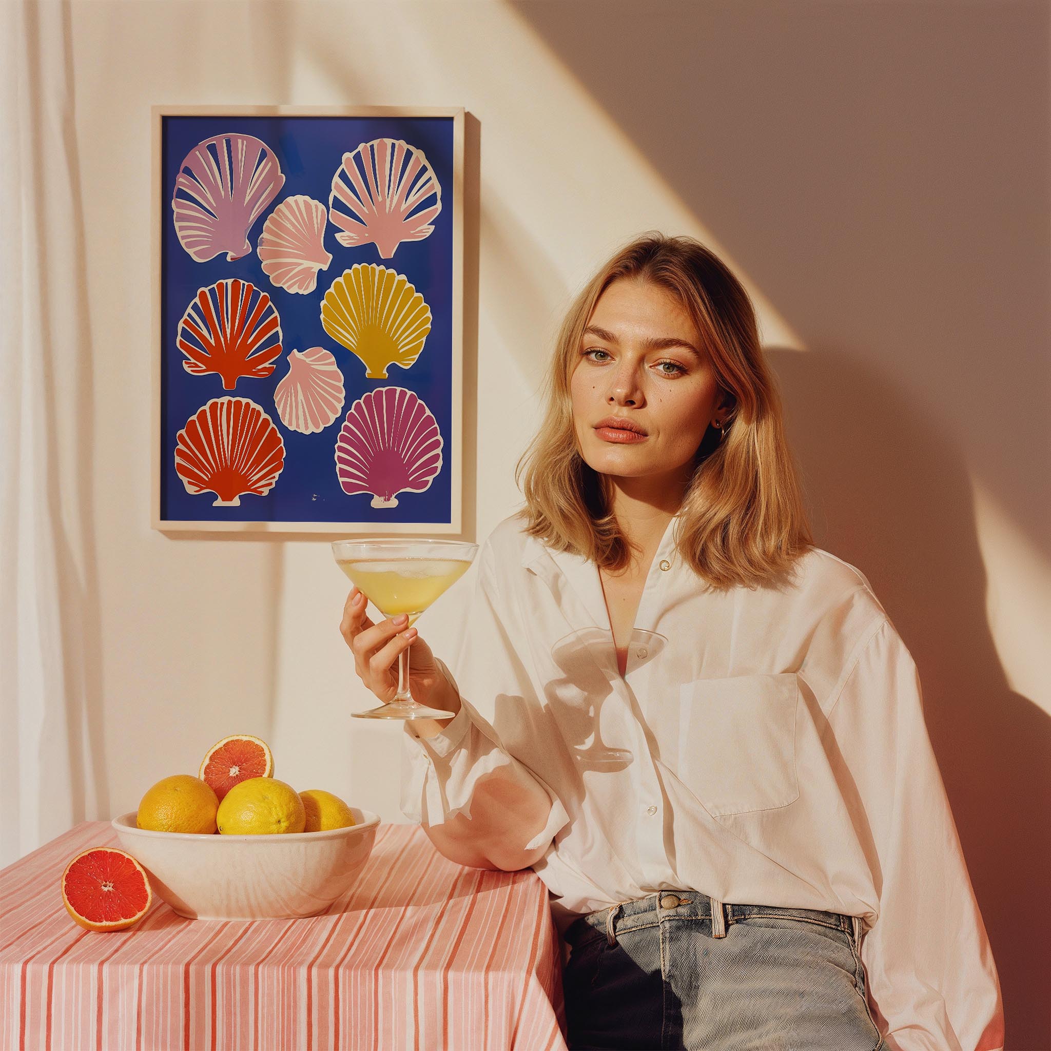 Renkli Deniz Kabukları Coastal Stili - Duvar Tablosu II