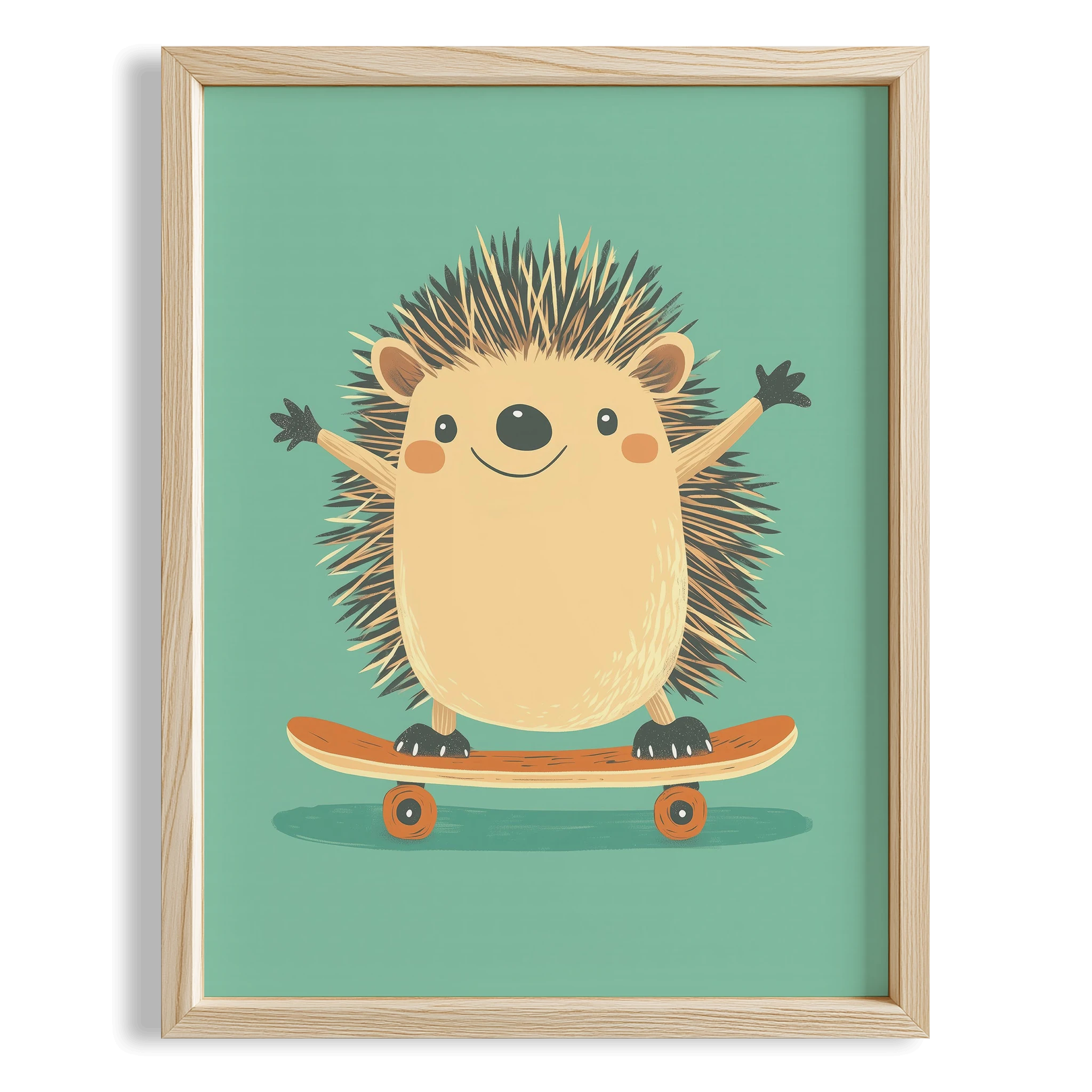 Kaykaycı Kirpi - Mavi Fon