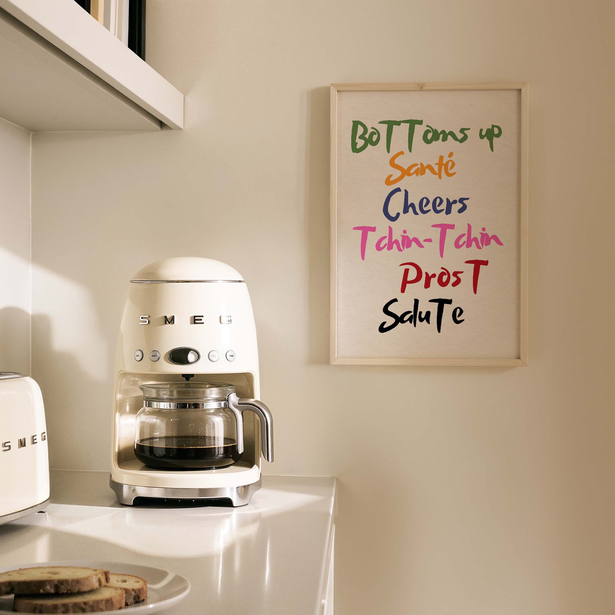 Bardaklar Havaya Şerefe Mutfak Duvar Tablosu