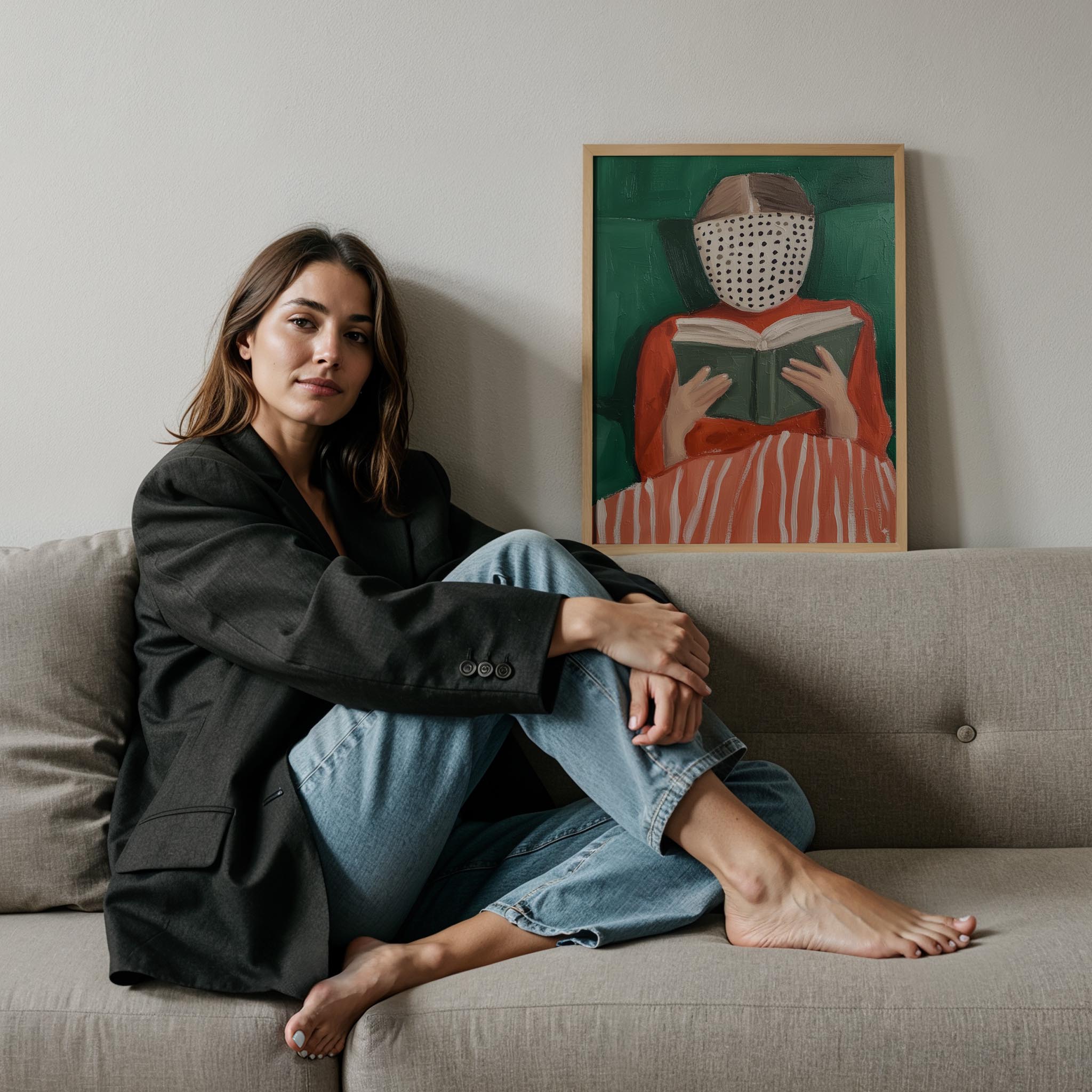 Kadın Portre XXVIII - Kitap Okuyan Zümrüt