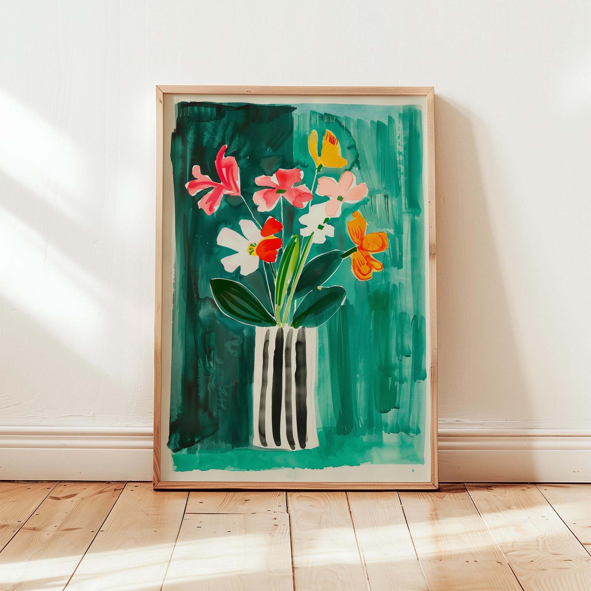 Vazo ve Çiçekler VII - Zümrüt İçinde Bahar Buketi