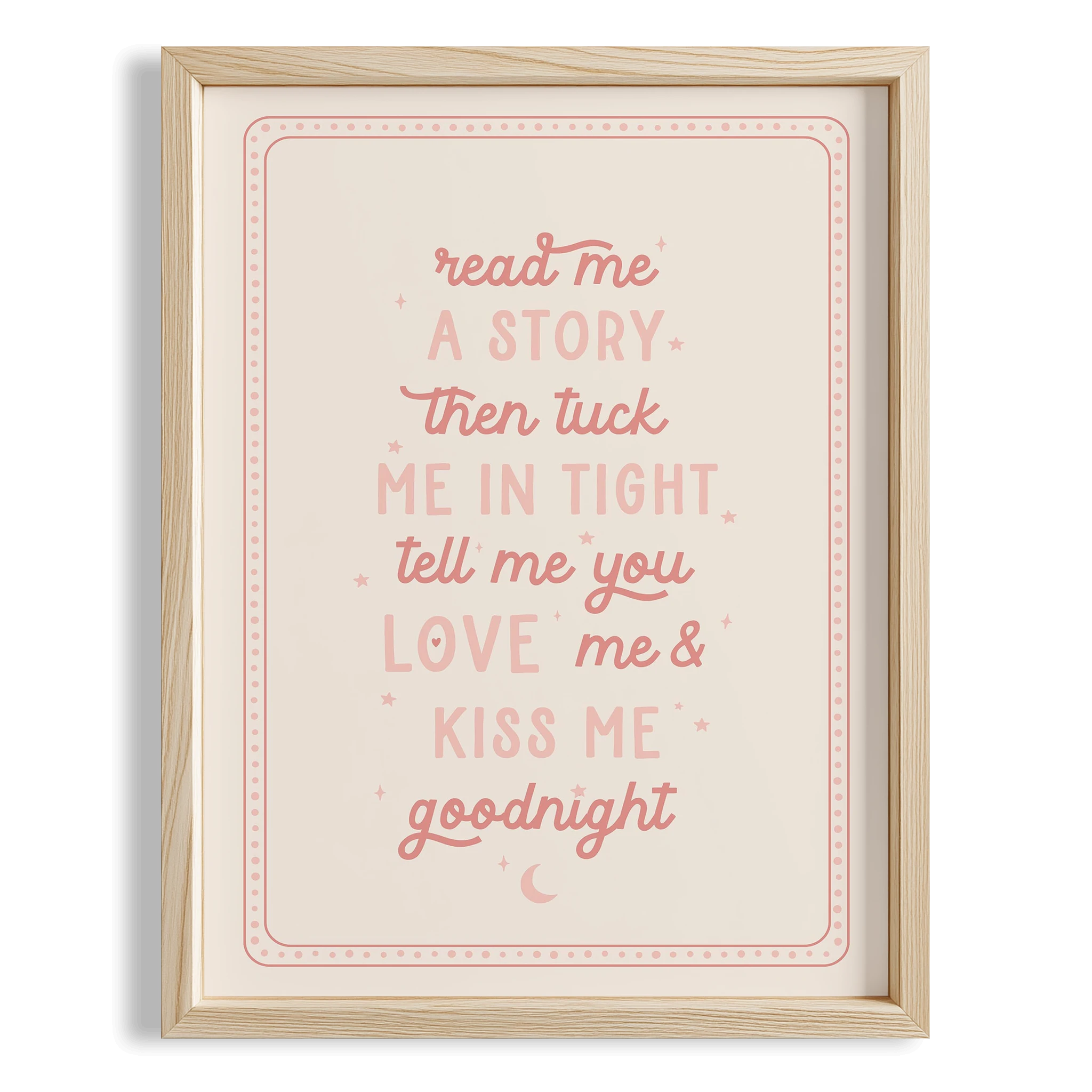 Bana Bir Hikaye Oku Tipografi Kız Çocuk Odası Ahşap Tablo