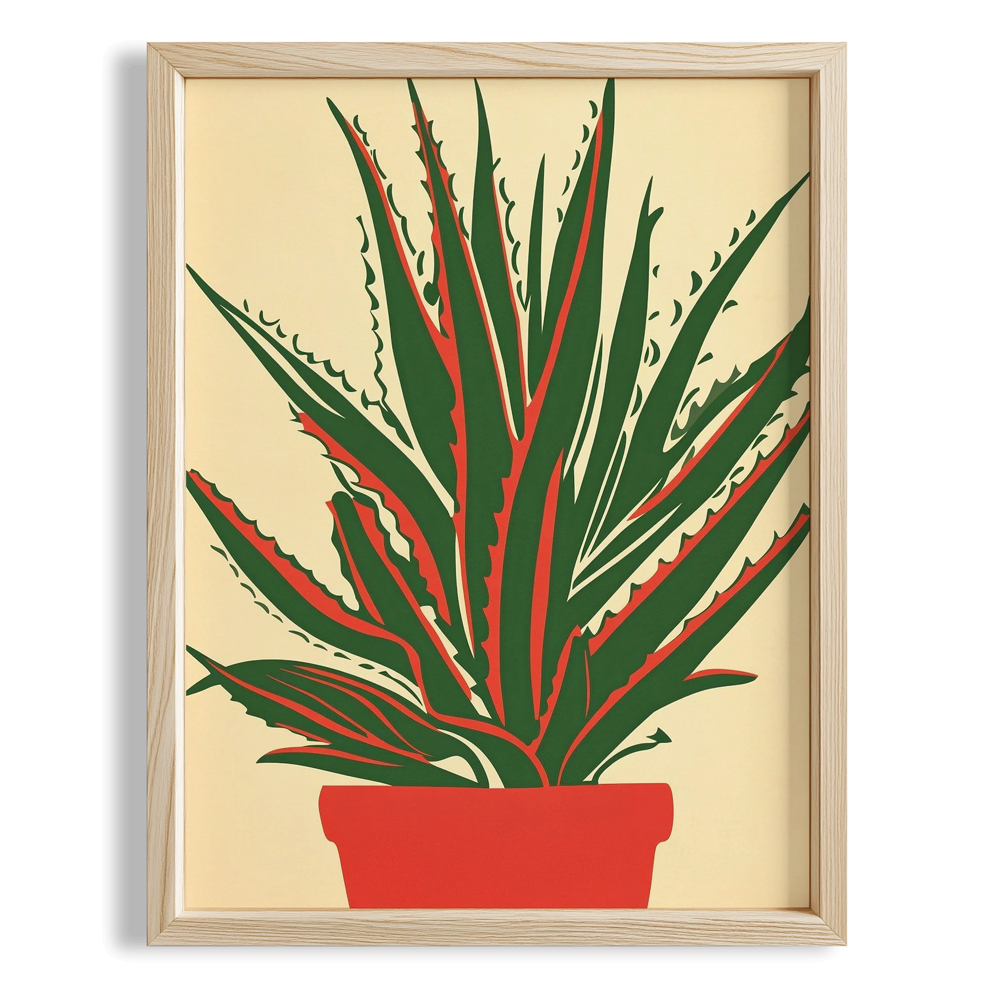 Aloe Vera Bitkisi Minimal Çizim - Duvar Tablosu