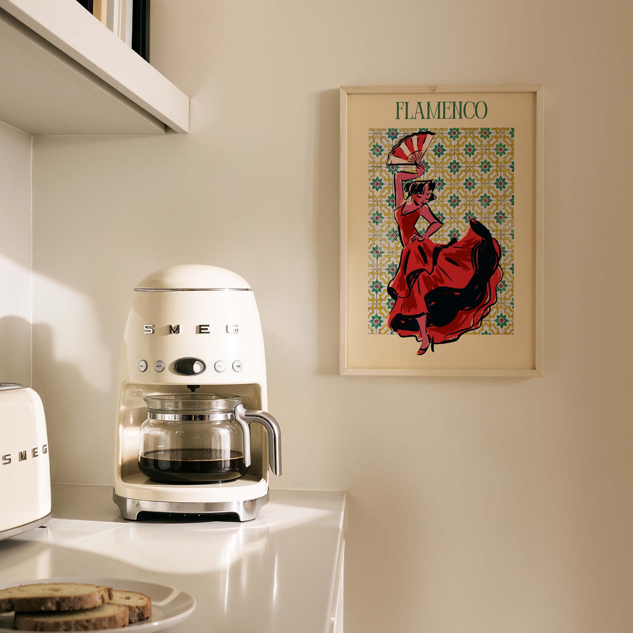 Flamenco Seramik Desen V Akdeniz İspanya Koleksiyonu Mutfak Duvar Tablosu