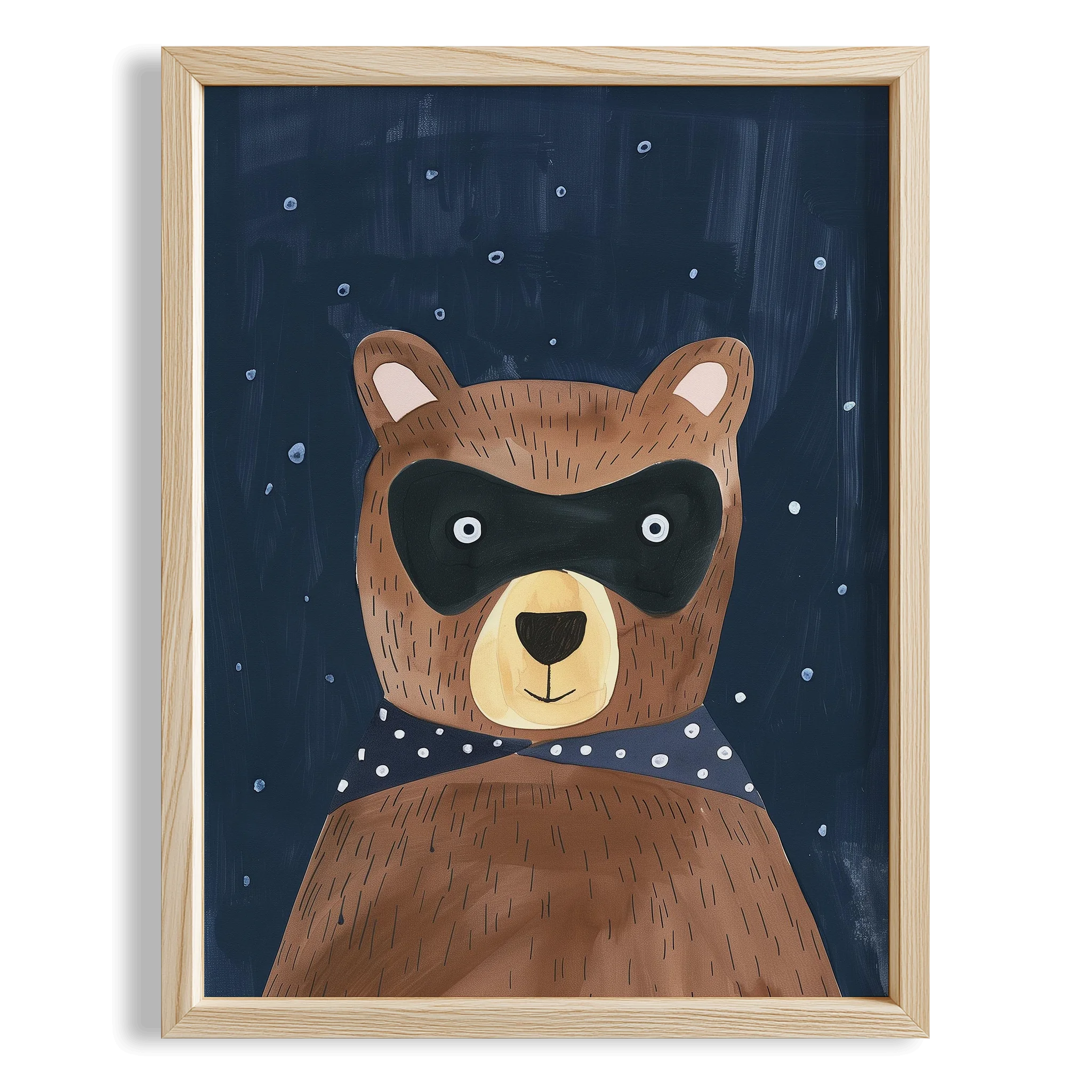 Ayıcık Kahraman Superman Uzay Temalı Erkek Çocuk Odası Ahşap Tablo II