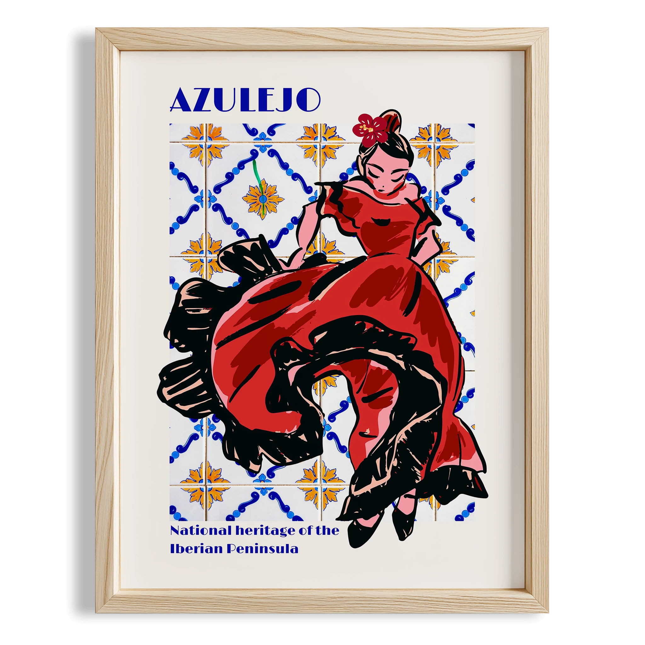 Flamenco Seramik Desen III Akdeniz İspanya Koleksiyonu Mutfak Duvar Tablosu