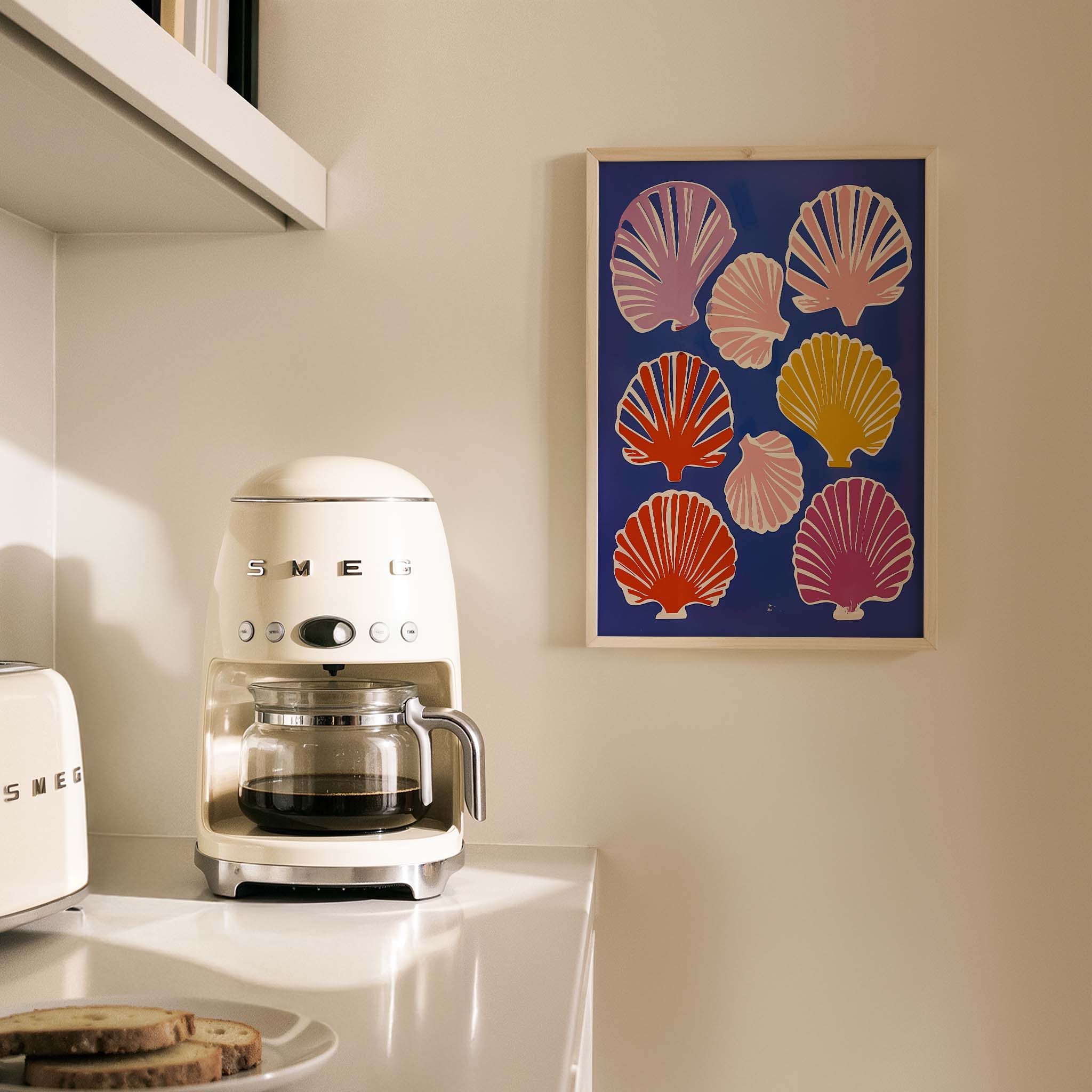 Renkli Deniz Kabukları Coastal Stili - Duvar Tablosu II