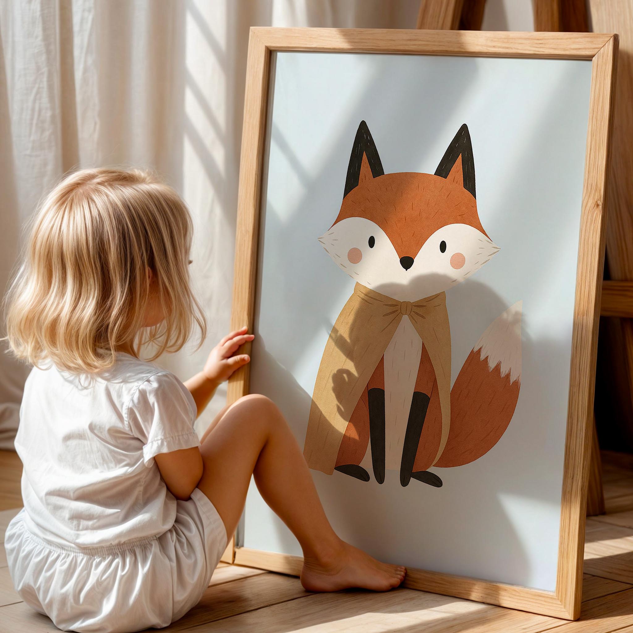 Şirin Kahraman Tilki Hayvan Temalı Çocuk Odası Ahşap Tablo