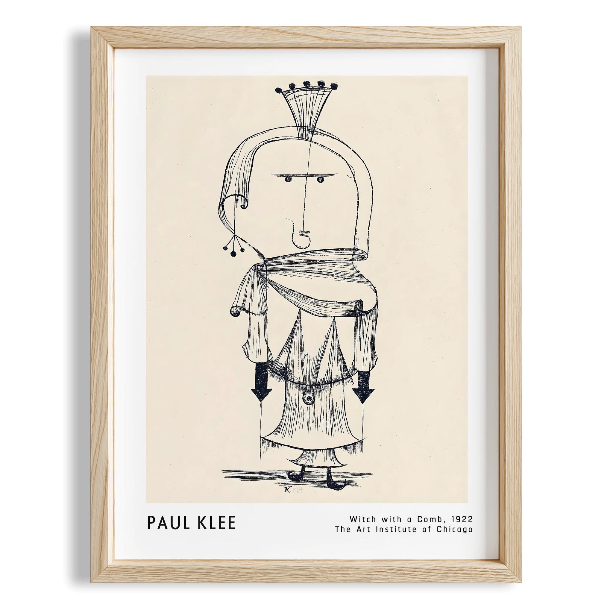 Paul Klee Taraklı Cadı 1922 Suluboya I Duvar Tablosu