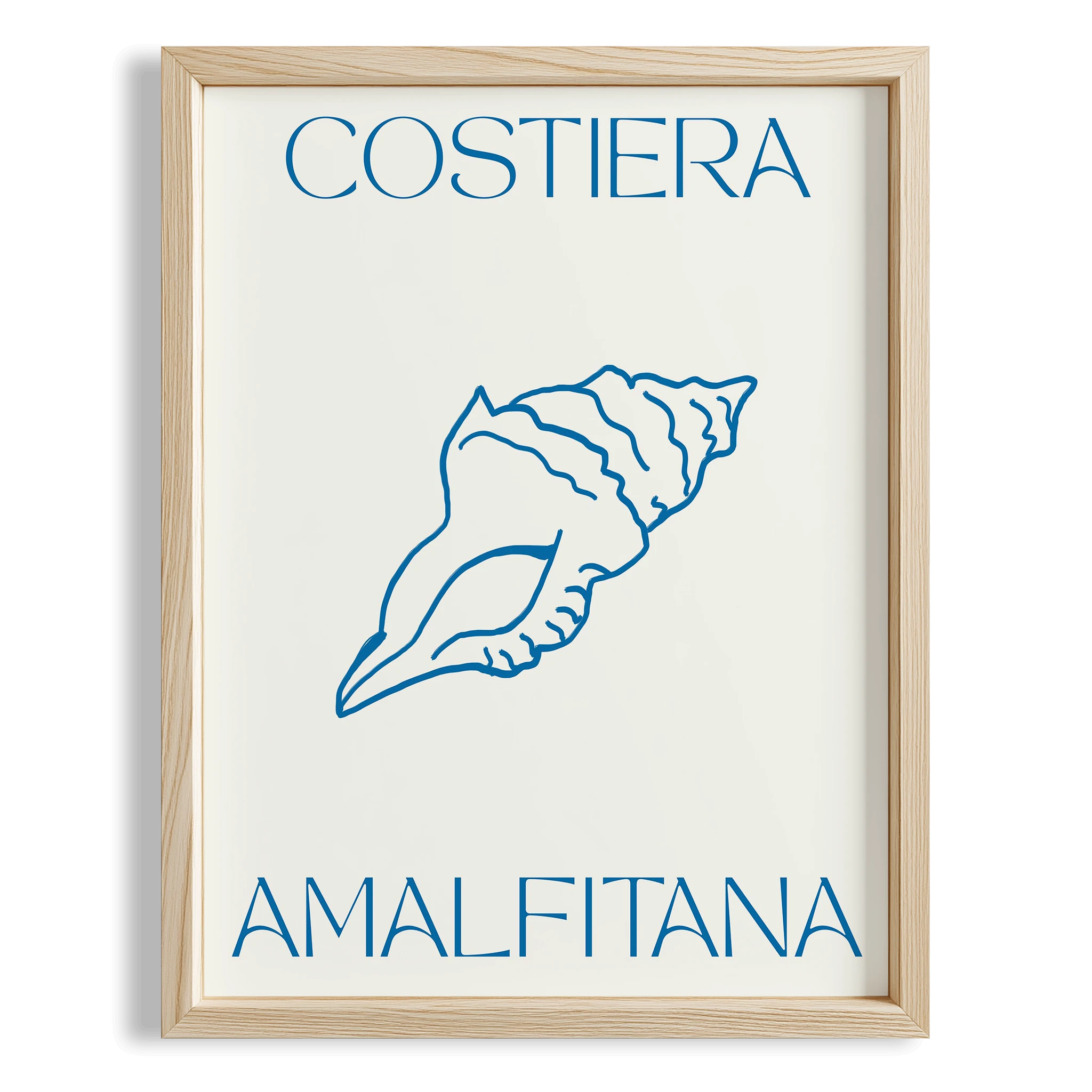 Costiera Amalfitana Deniz Kabuğu İtalyanca Tipografi Mutfak Duvar Tablosu