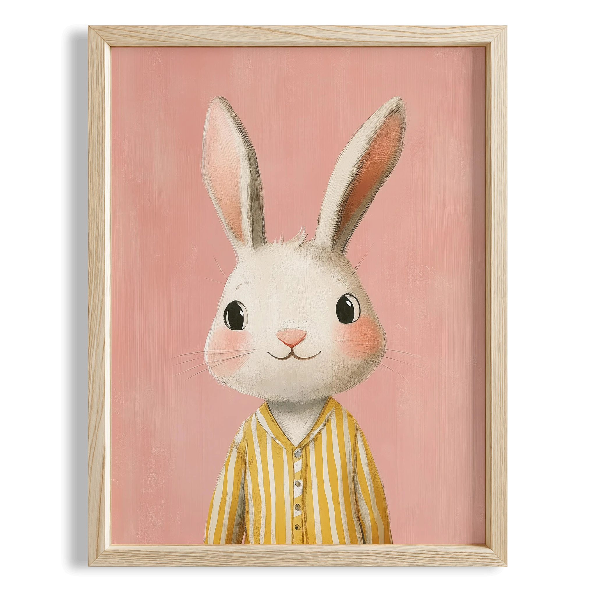 Pijamalı Uyku Tavşan - Pembe Fon