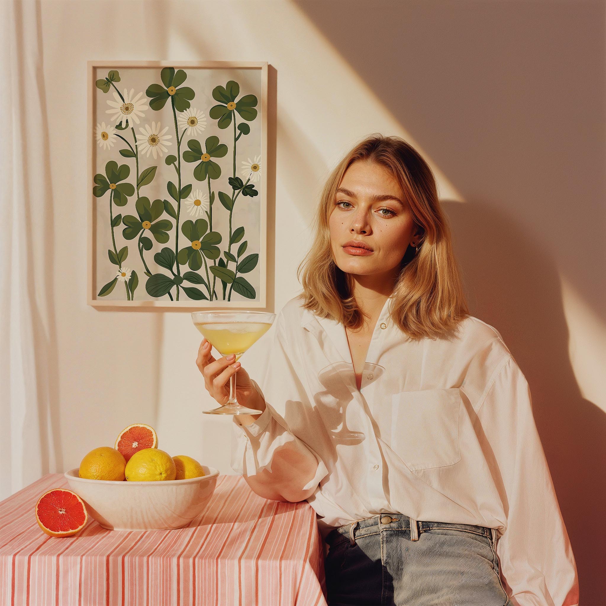 Dört Yapraklı Yonca Botanik - Duvar Tablosu